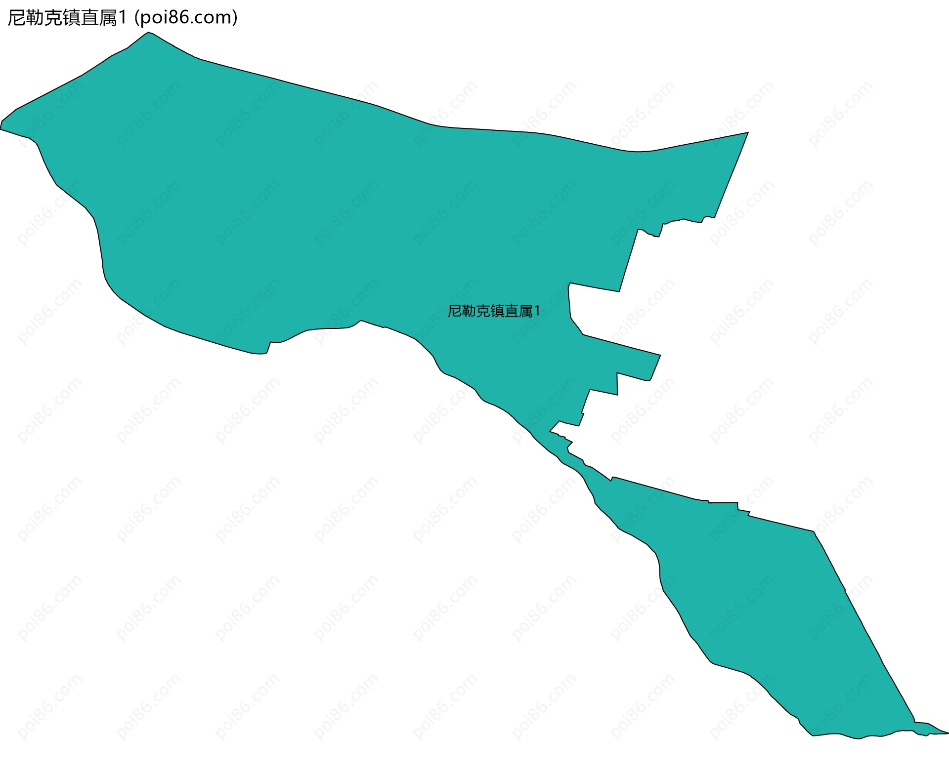 尼勒克镇直属1边界地图