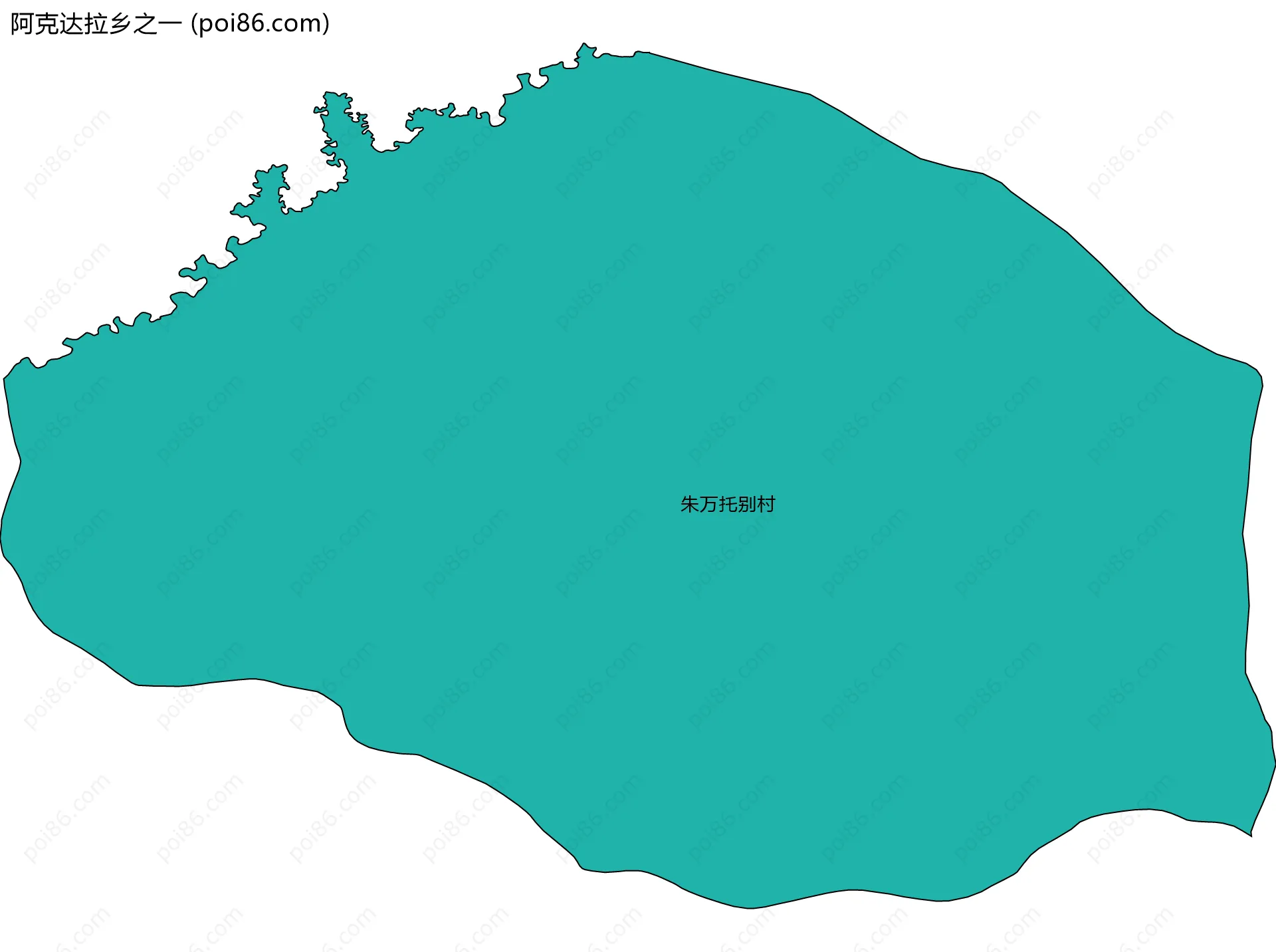 阿克达拉乡之一边界地图(五级行政区划)
