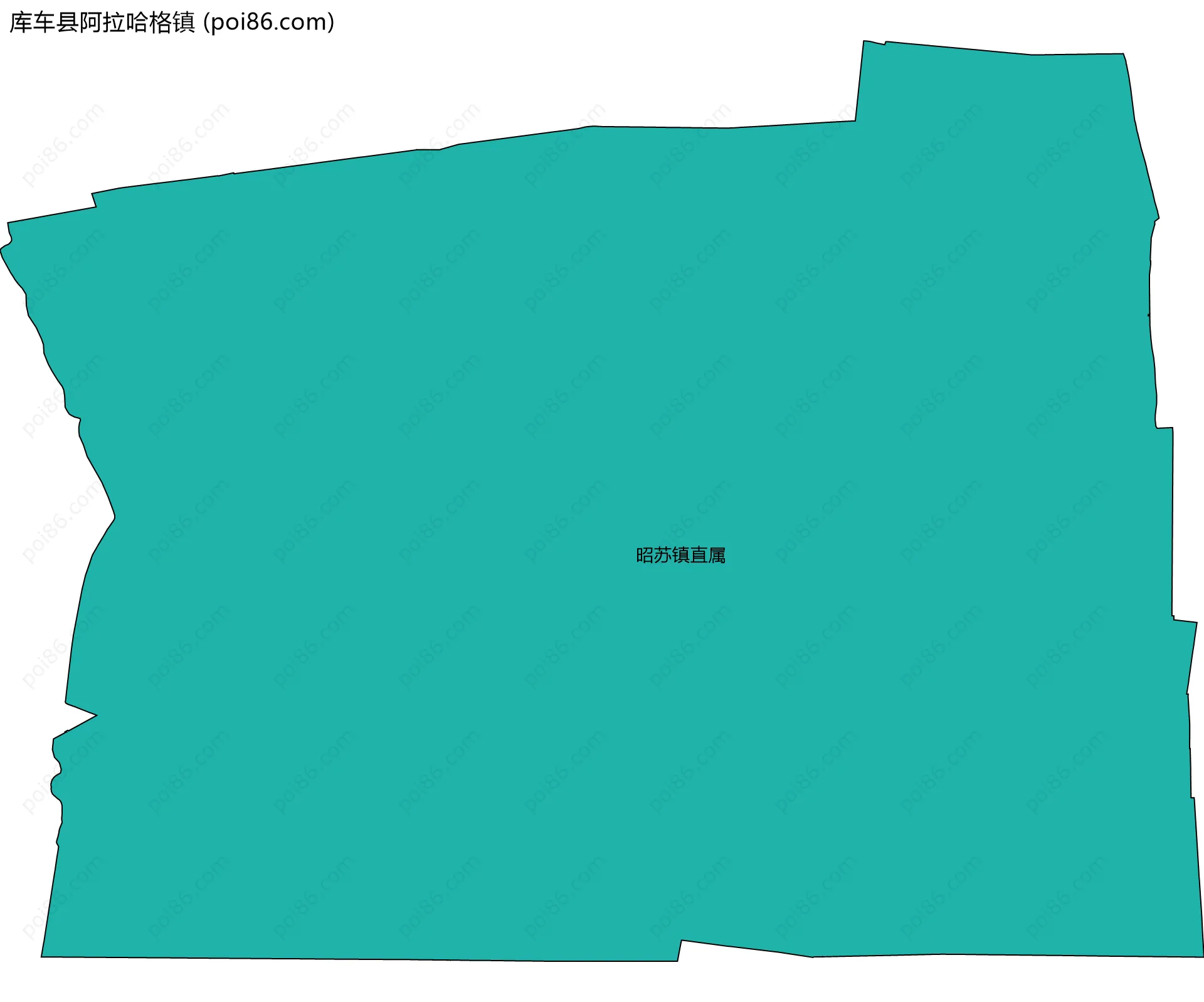 库车县阿拉哈格镇边界地图(五级行政区划)