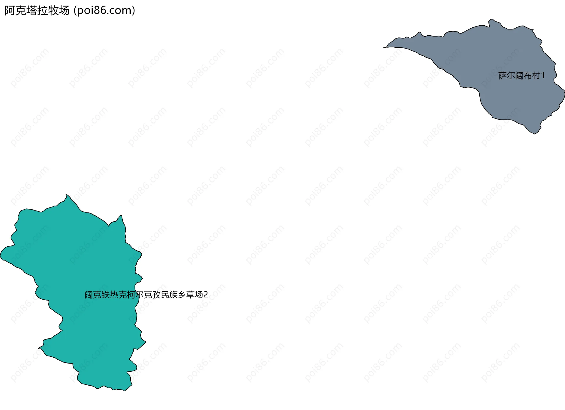 阿克塔拉牧场边界地图(五级行政区划)