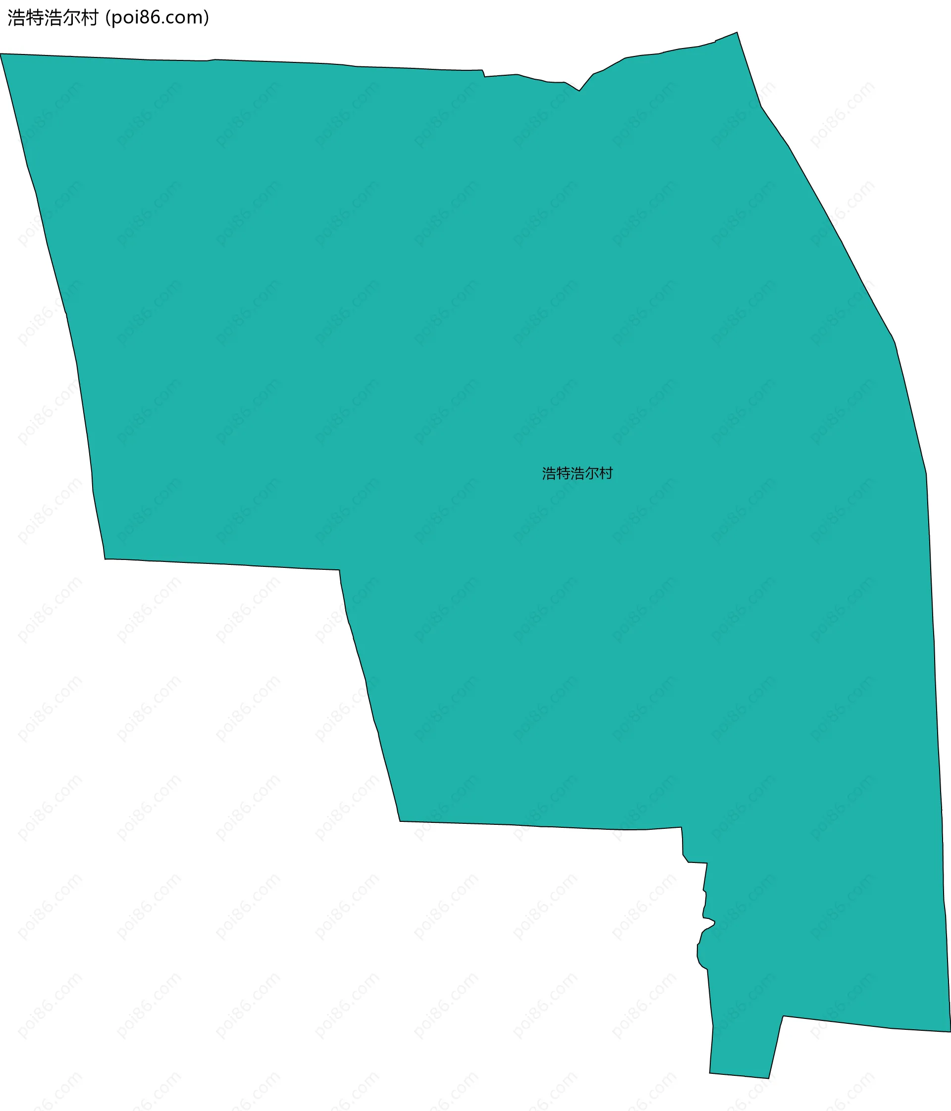 浩特浩尔村边界地图