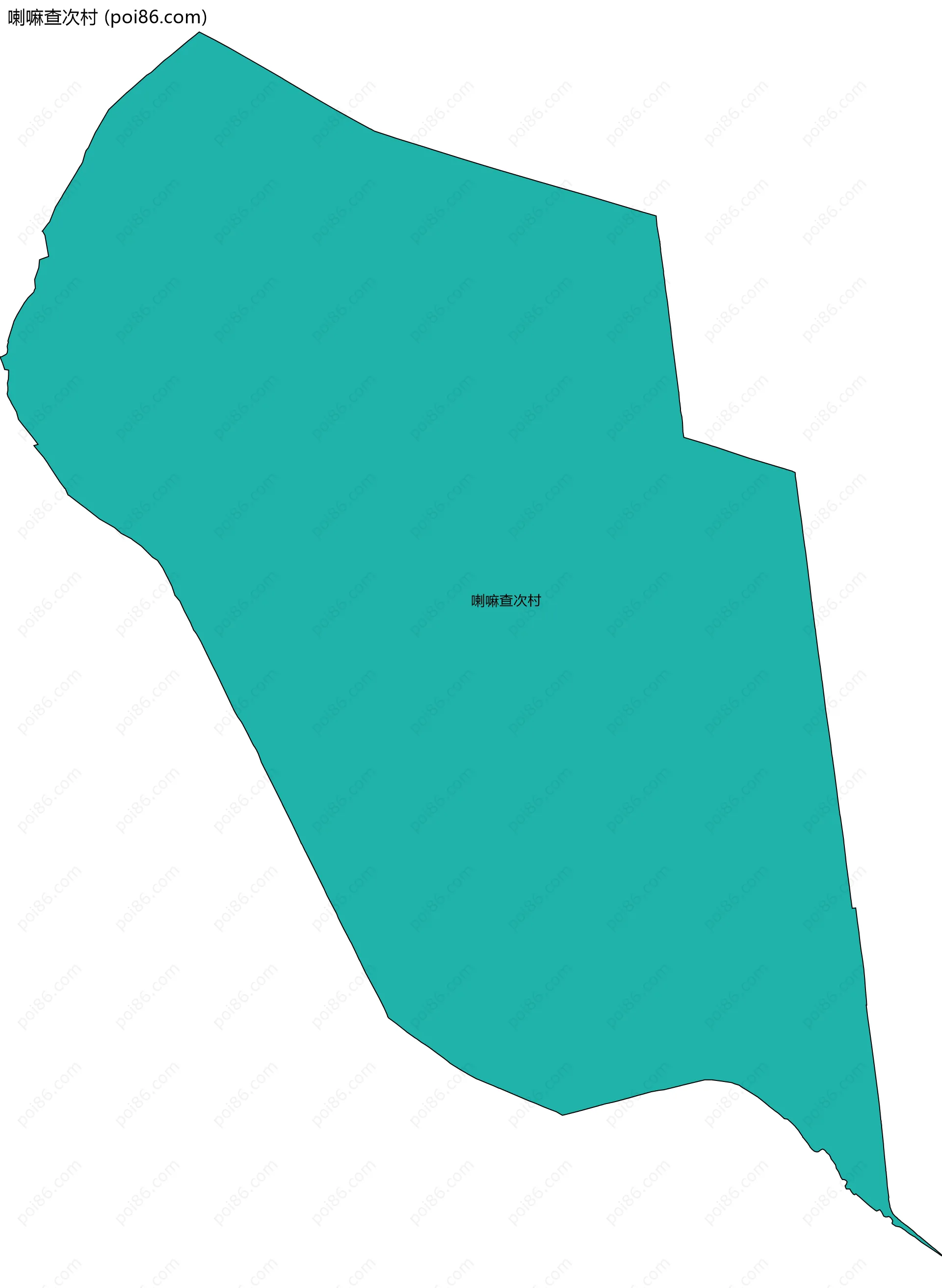 喇嘛查次村边界地图