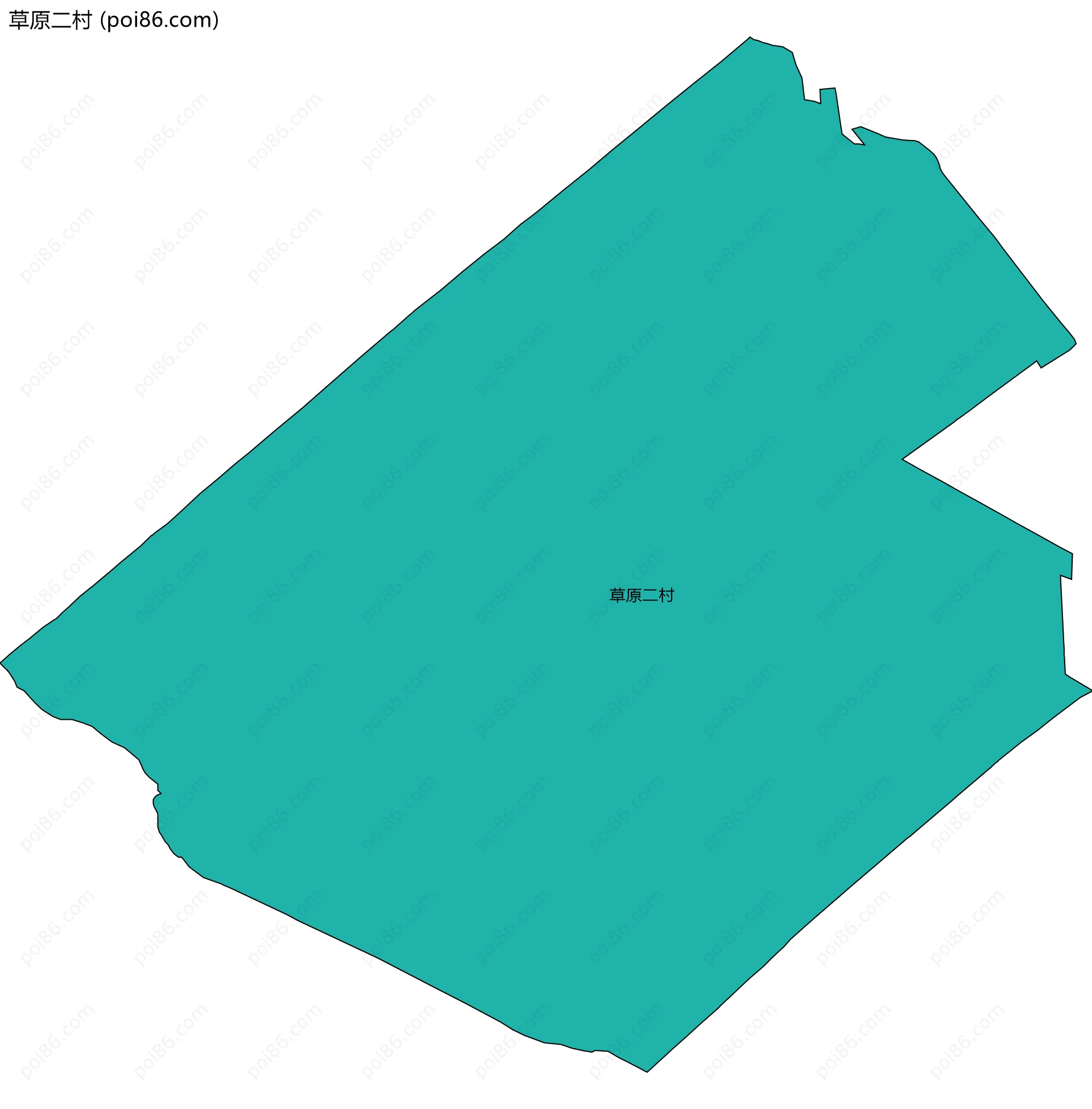 草原二村边界地图