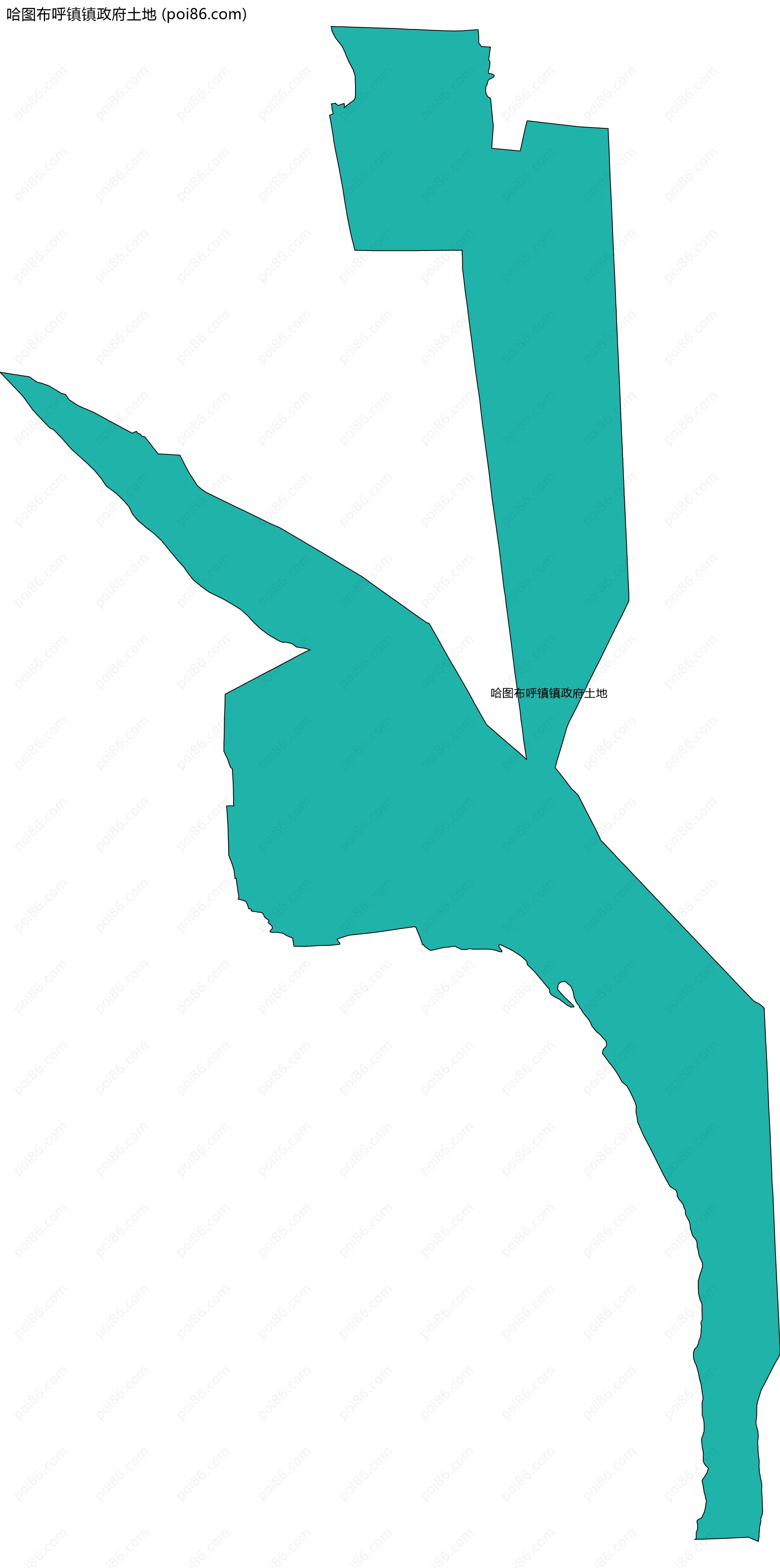 哈图布呼镇镇政府土地边界地图