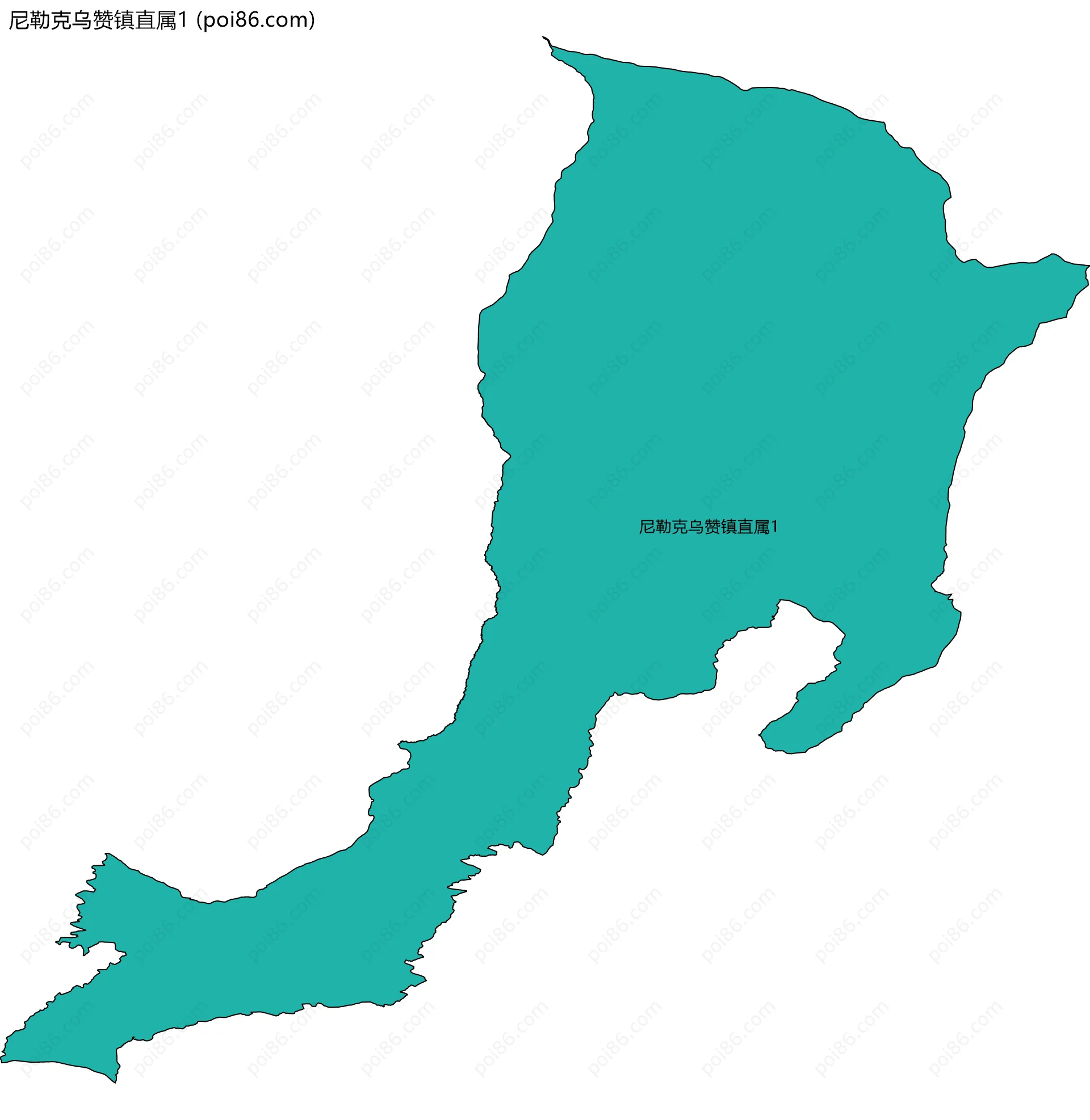 尼勒克乌赞镇直属1边界地图