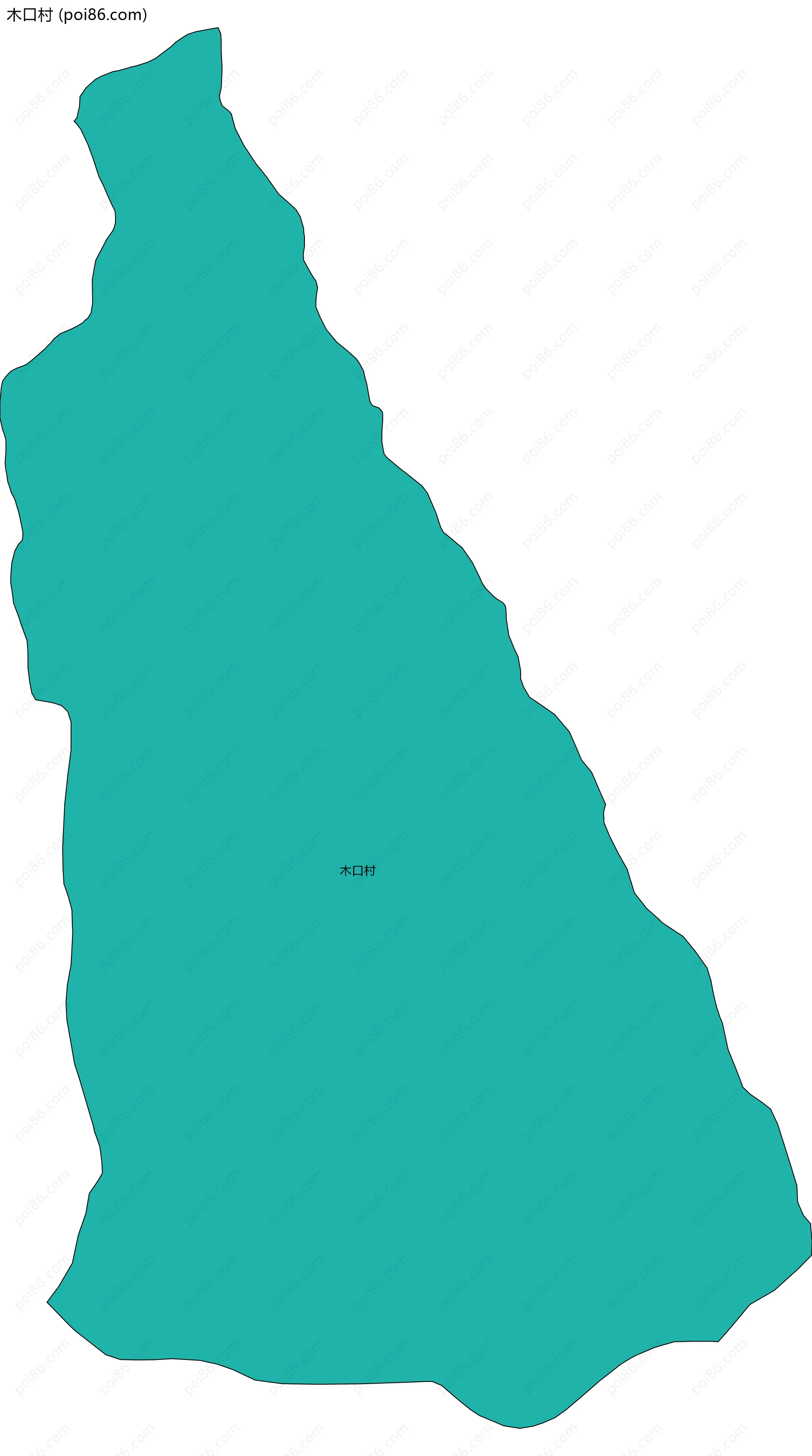 木口村边界地图