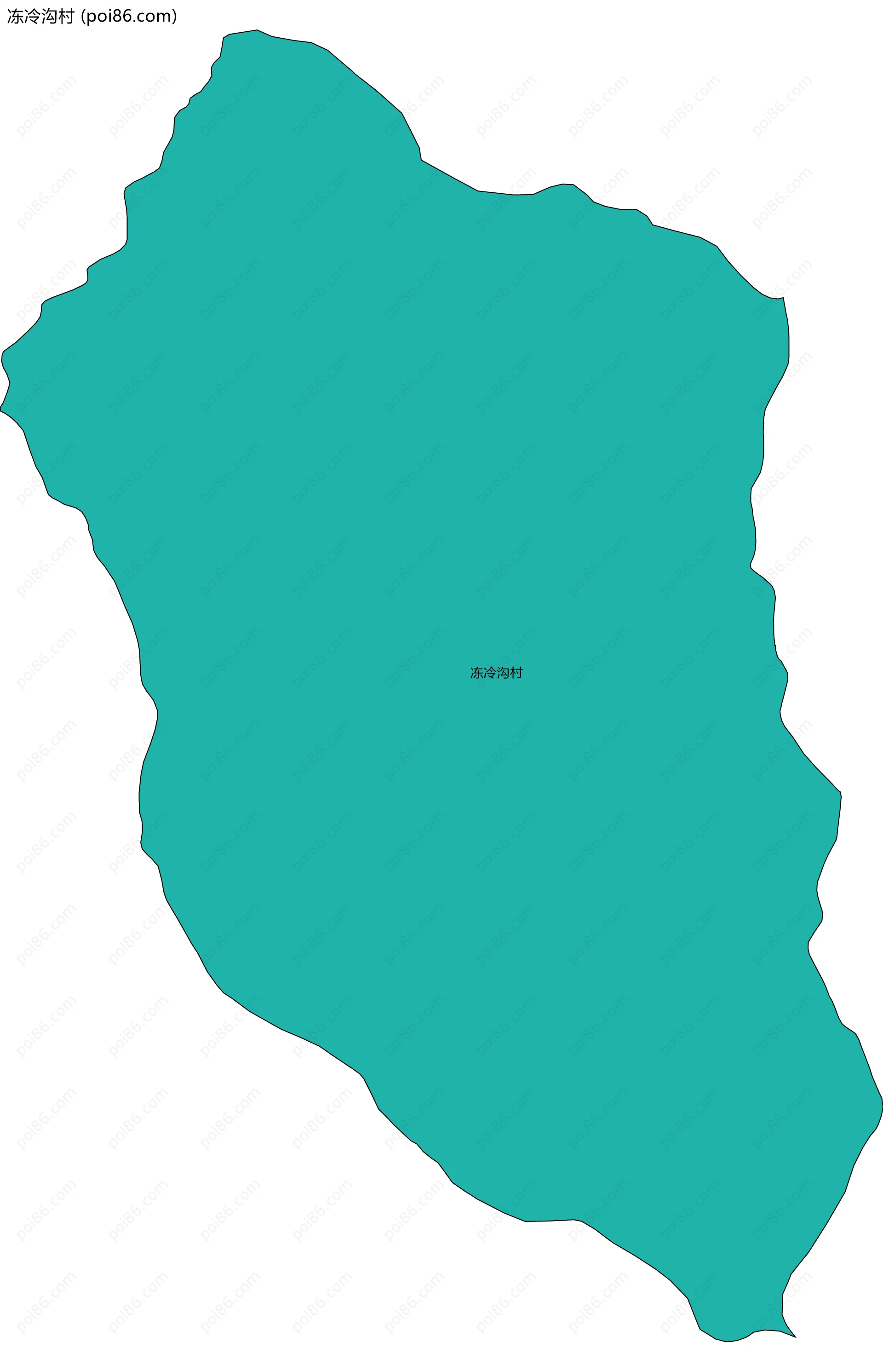 冻冷沟村边界地图