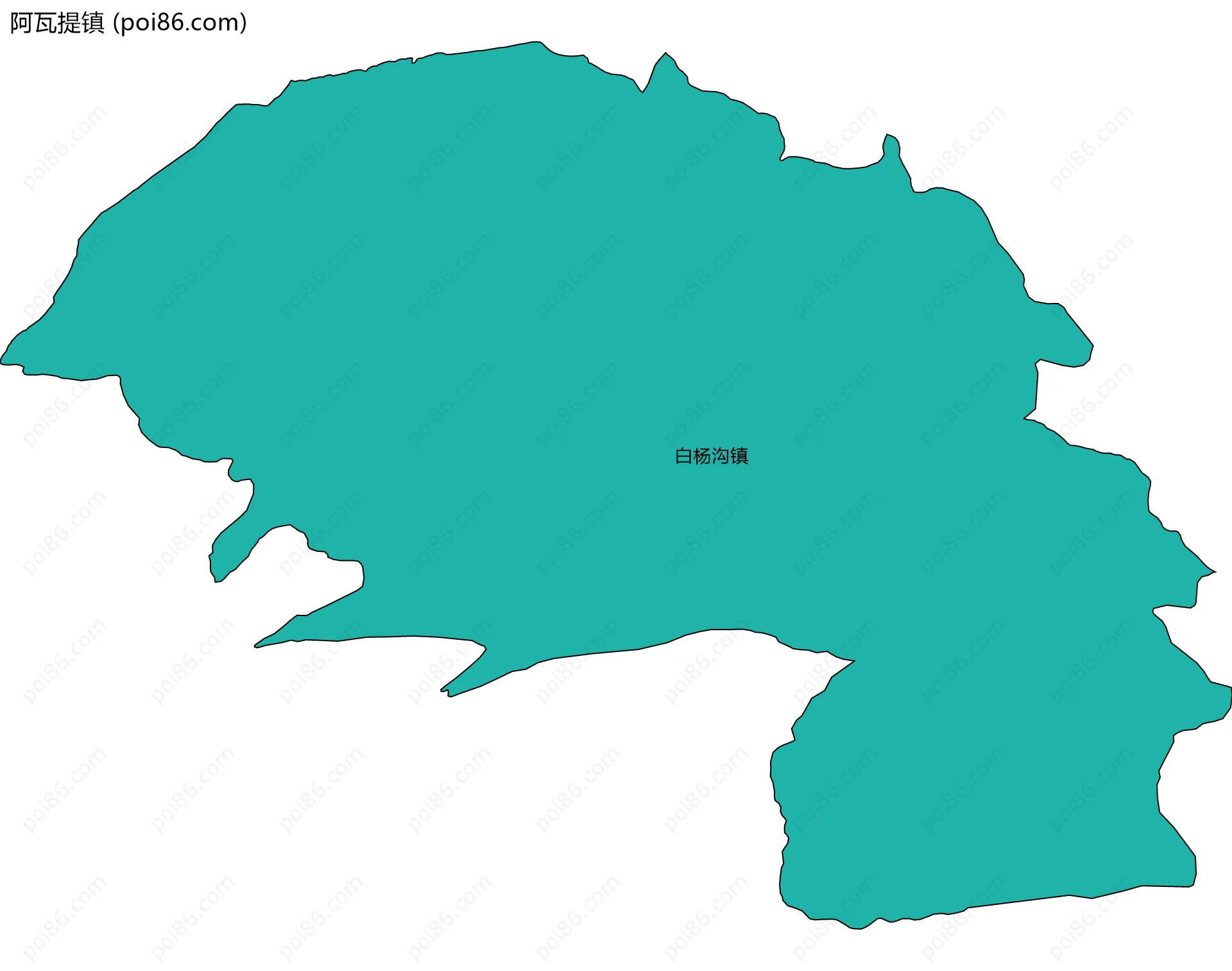 阿瓦提镇边界地图(五级行政区划)