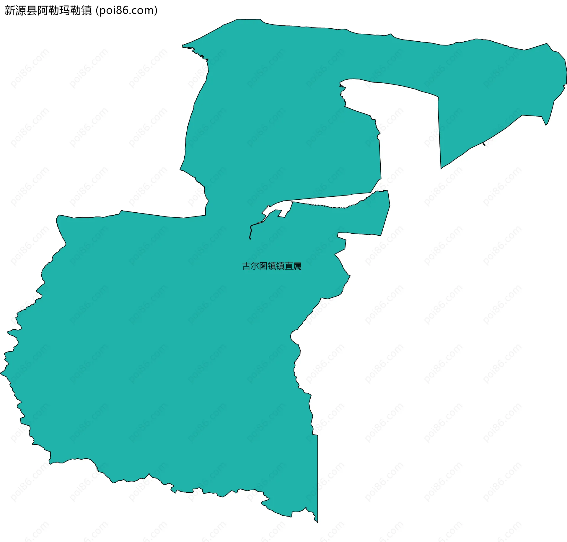 新源县阿勒玛勒镇边界地图(五级行政区划)