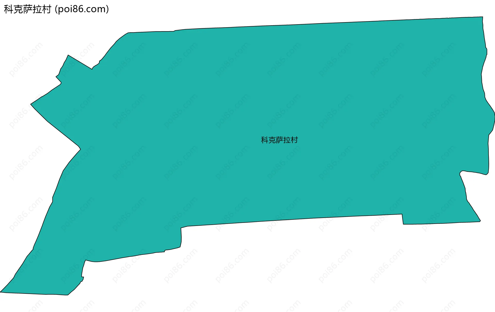 科克萨拉村边界地图