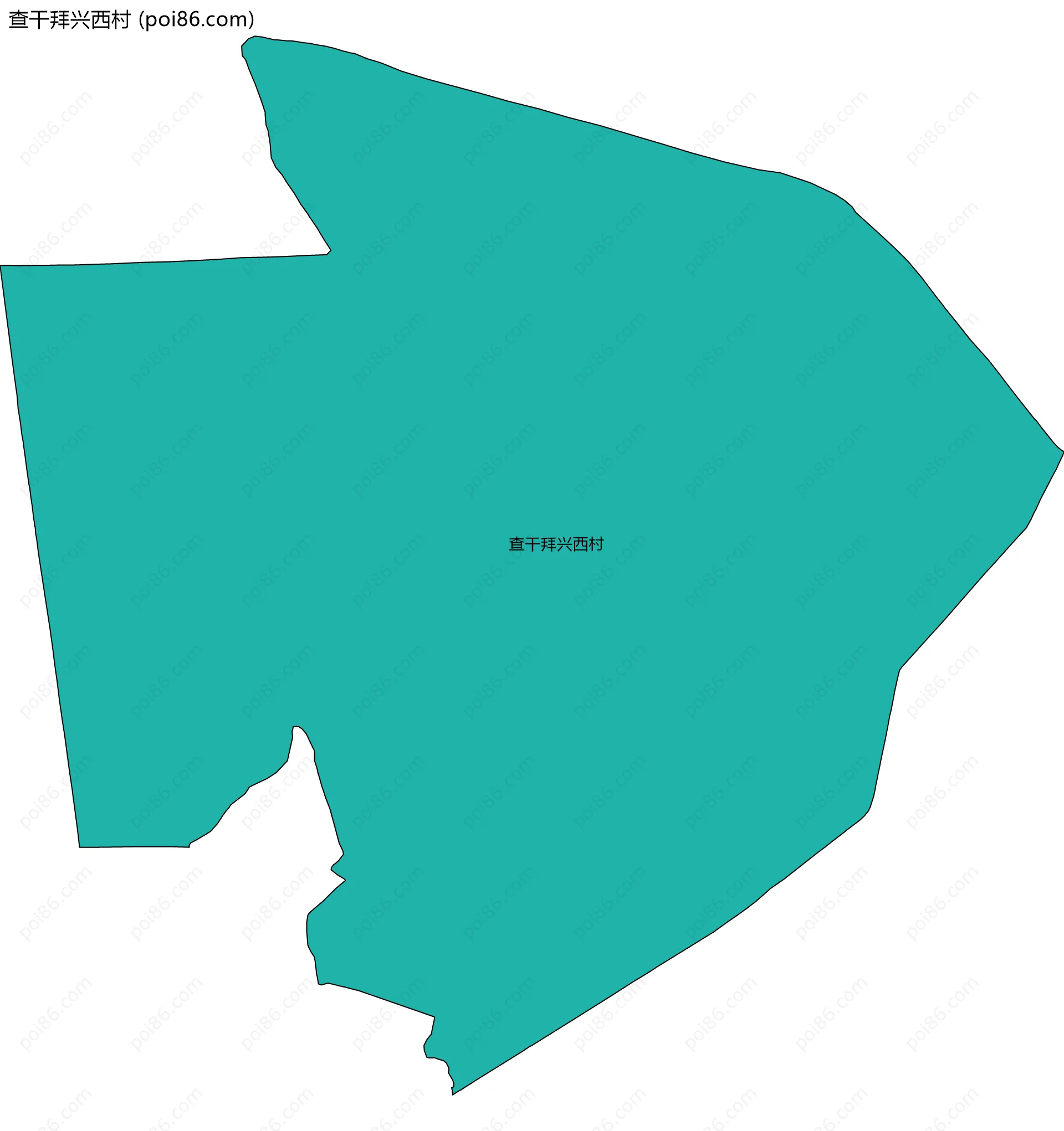 查干拜兴西村边界地图