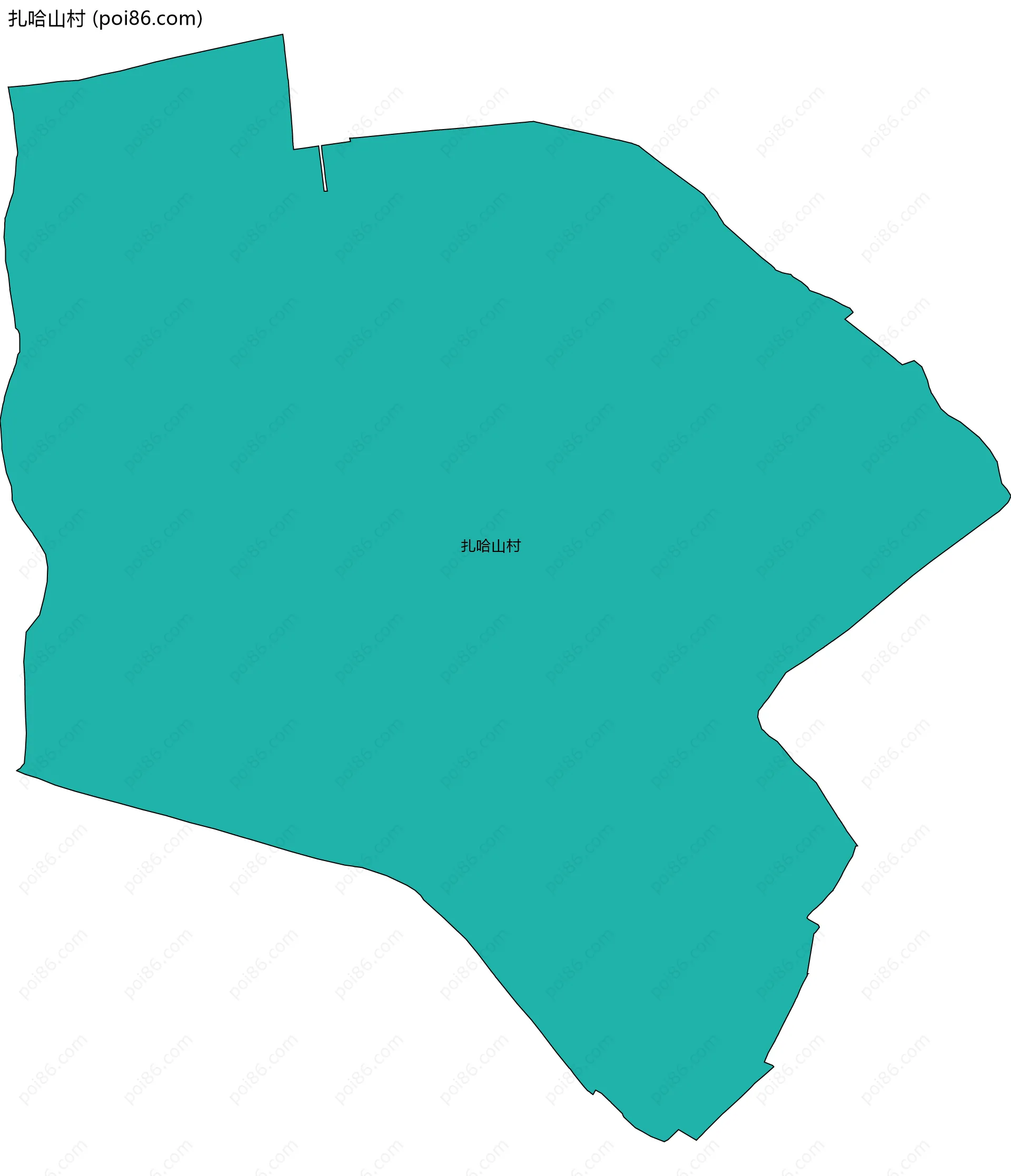 扎哈山村边界地图