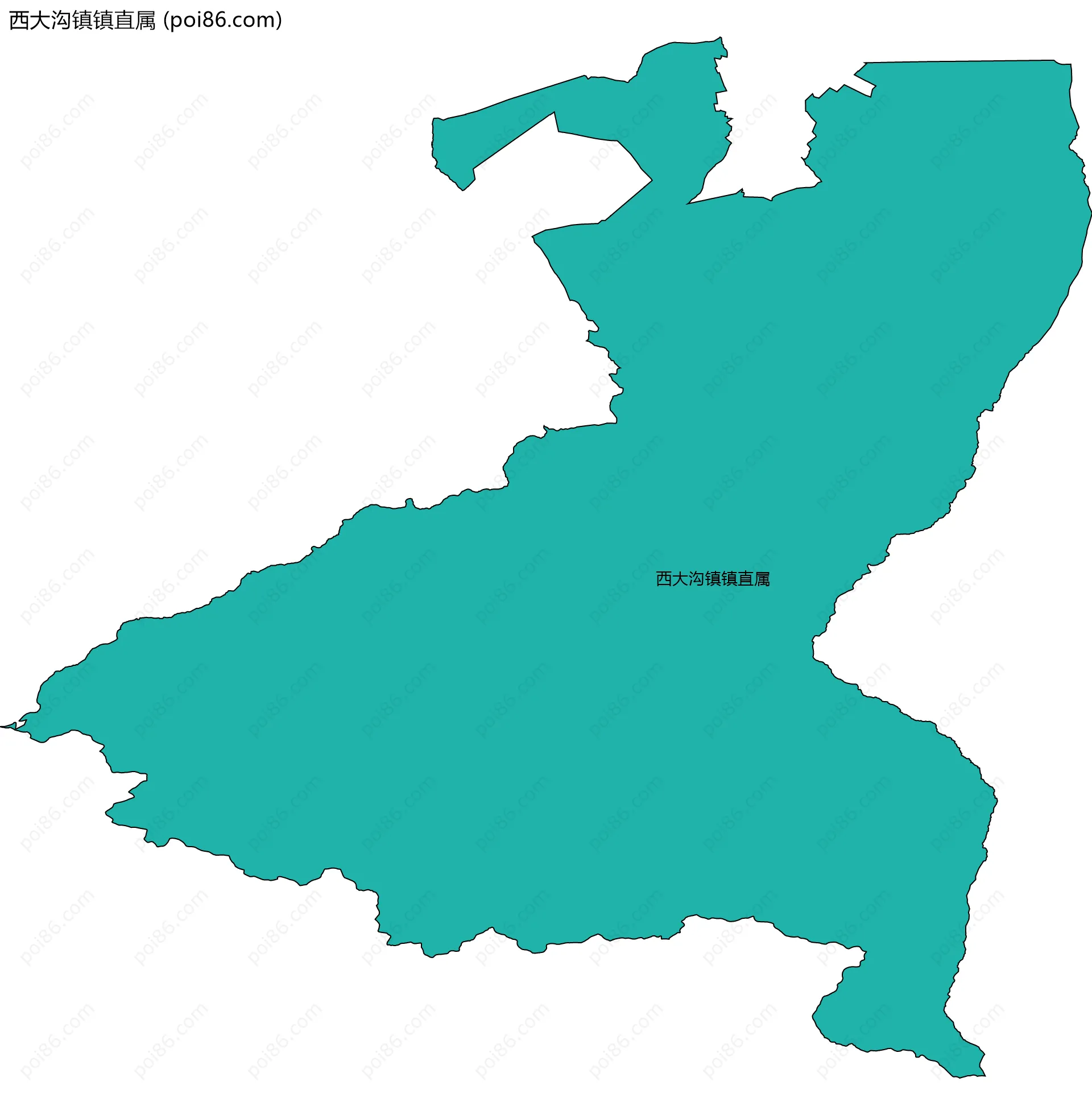 西大沟镇镇直属边界地图