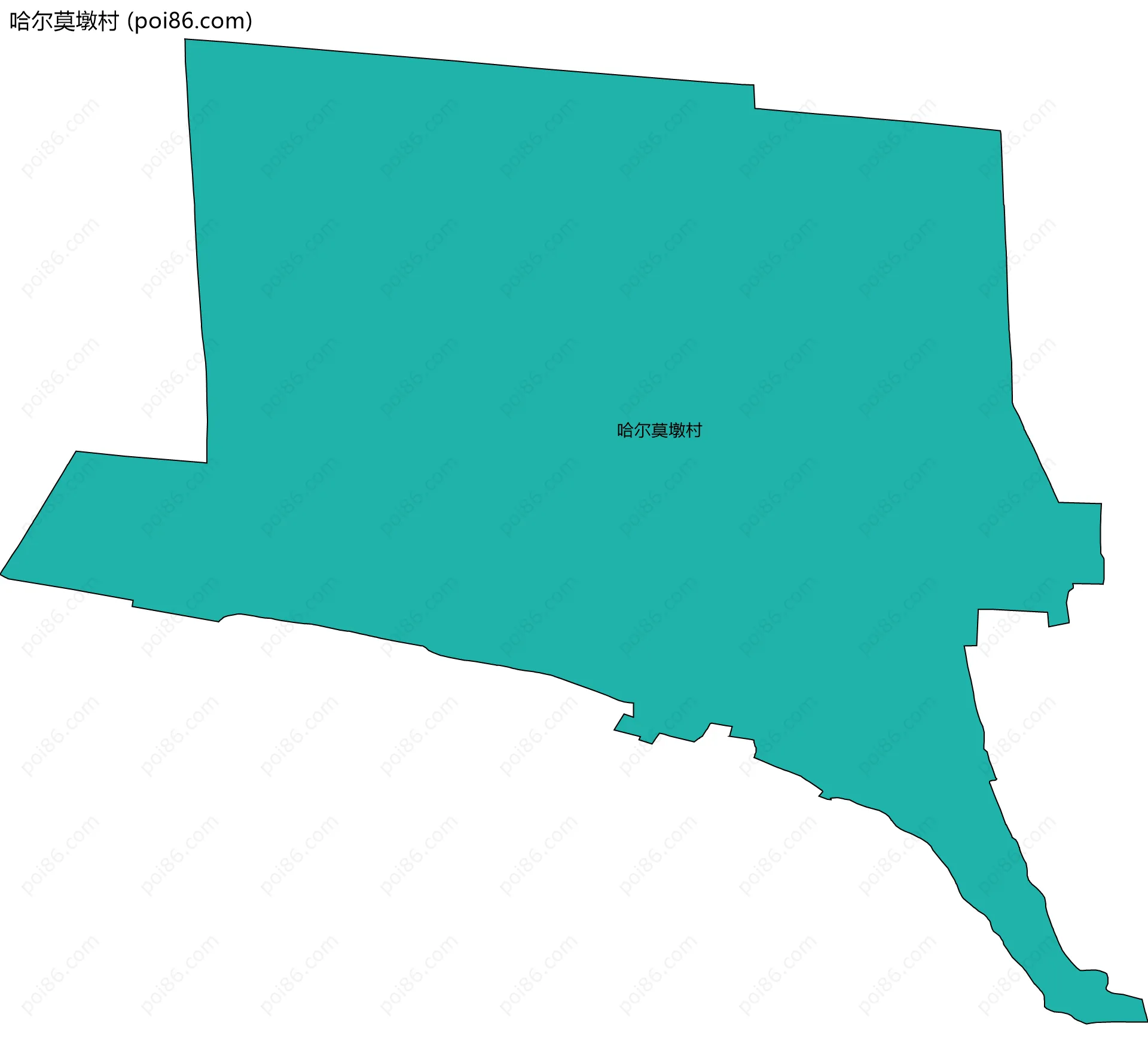 哈尔莫墩村边界地图
