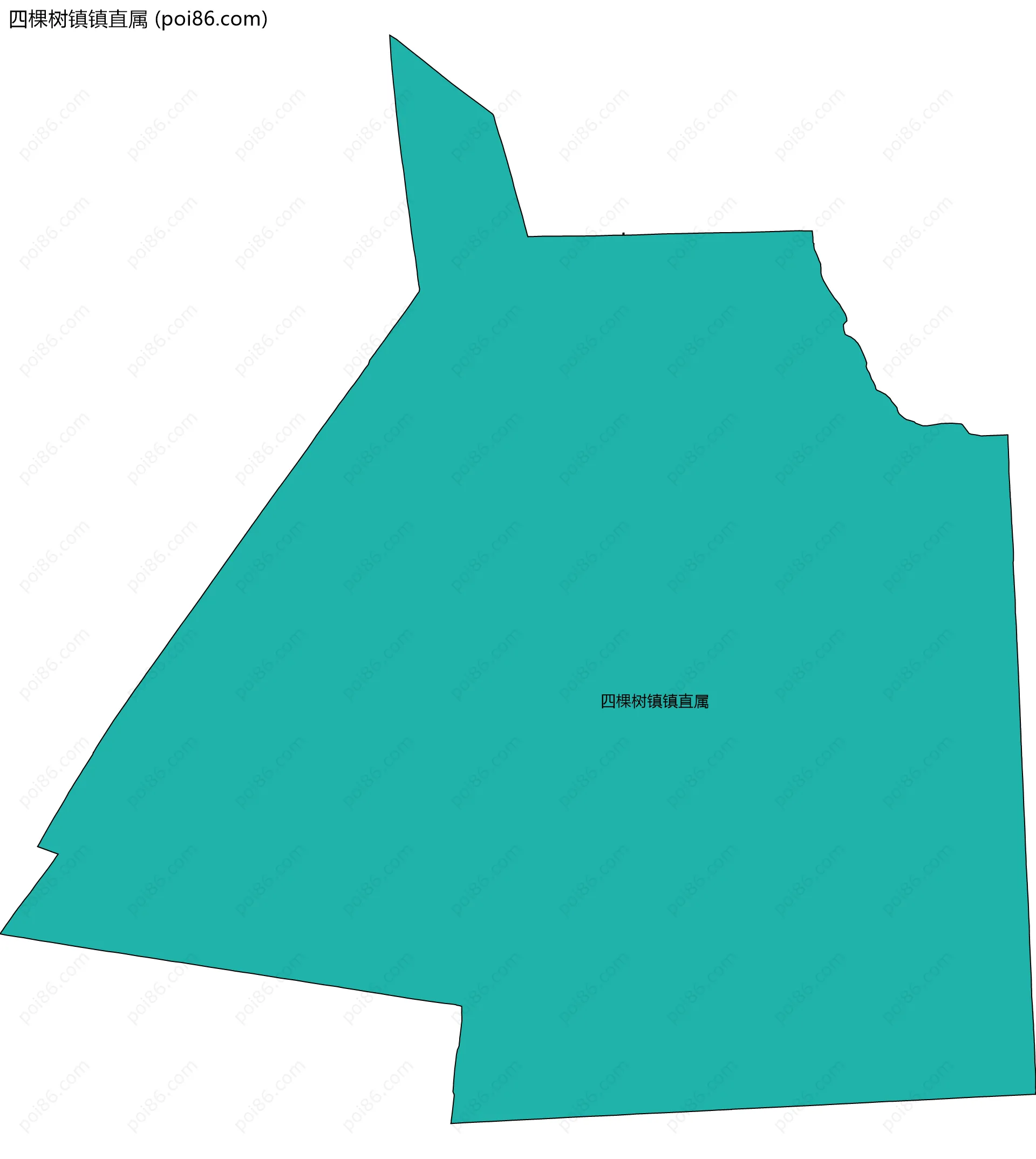 四棵树镇镇直属边界地图