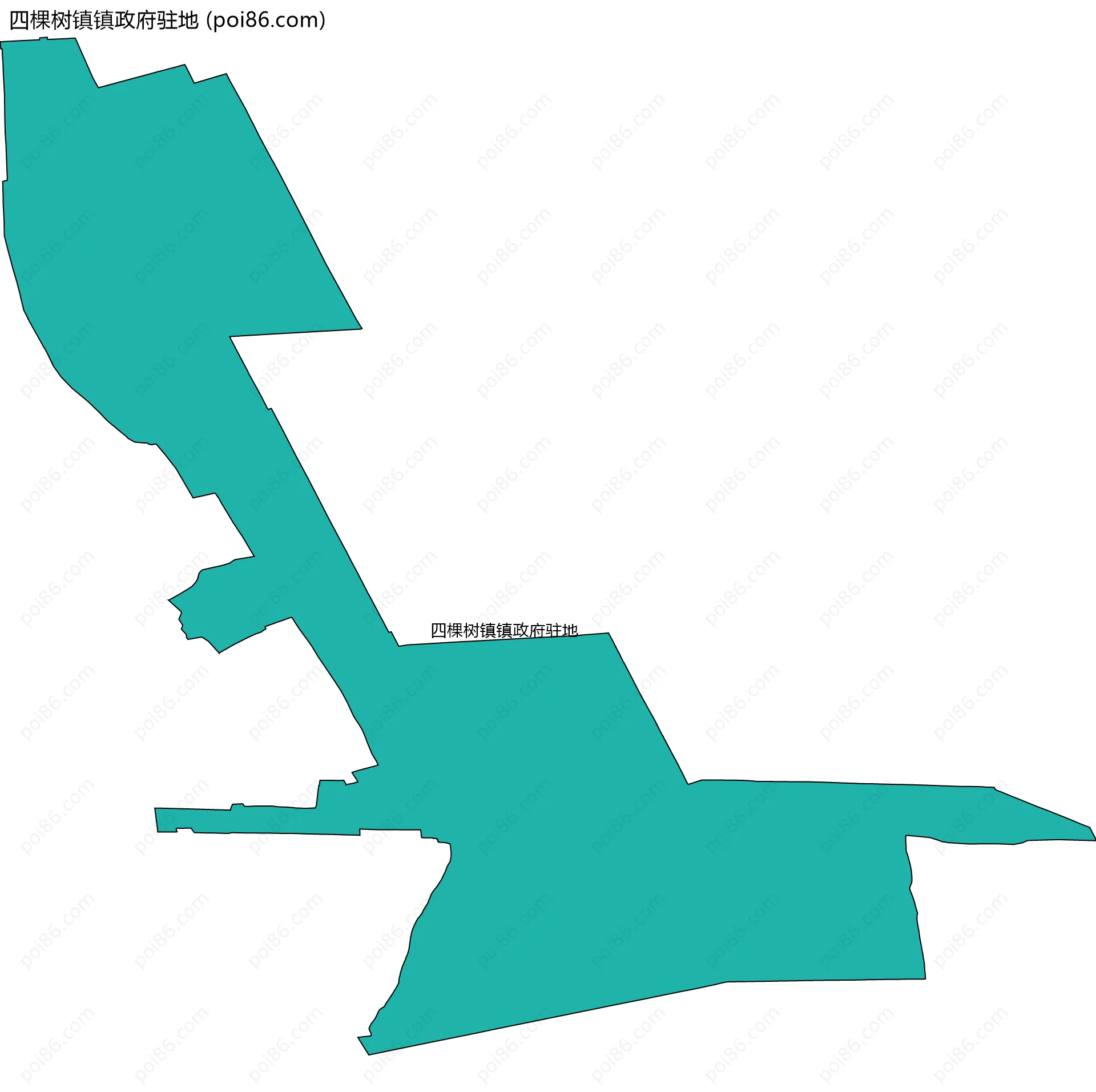 四棵树镇镇政府驻地边界地图