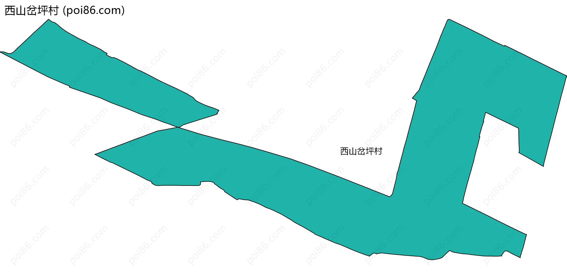 西山岔坪村边界地图