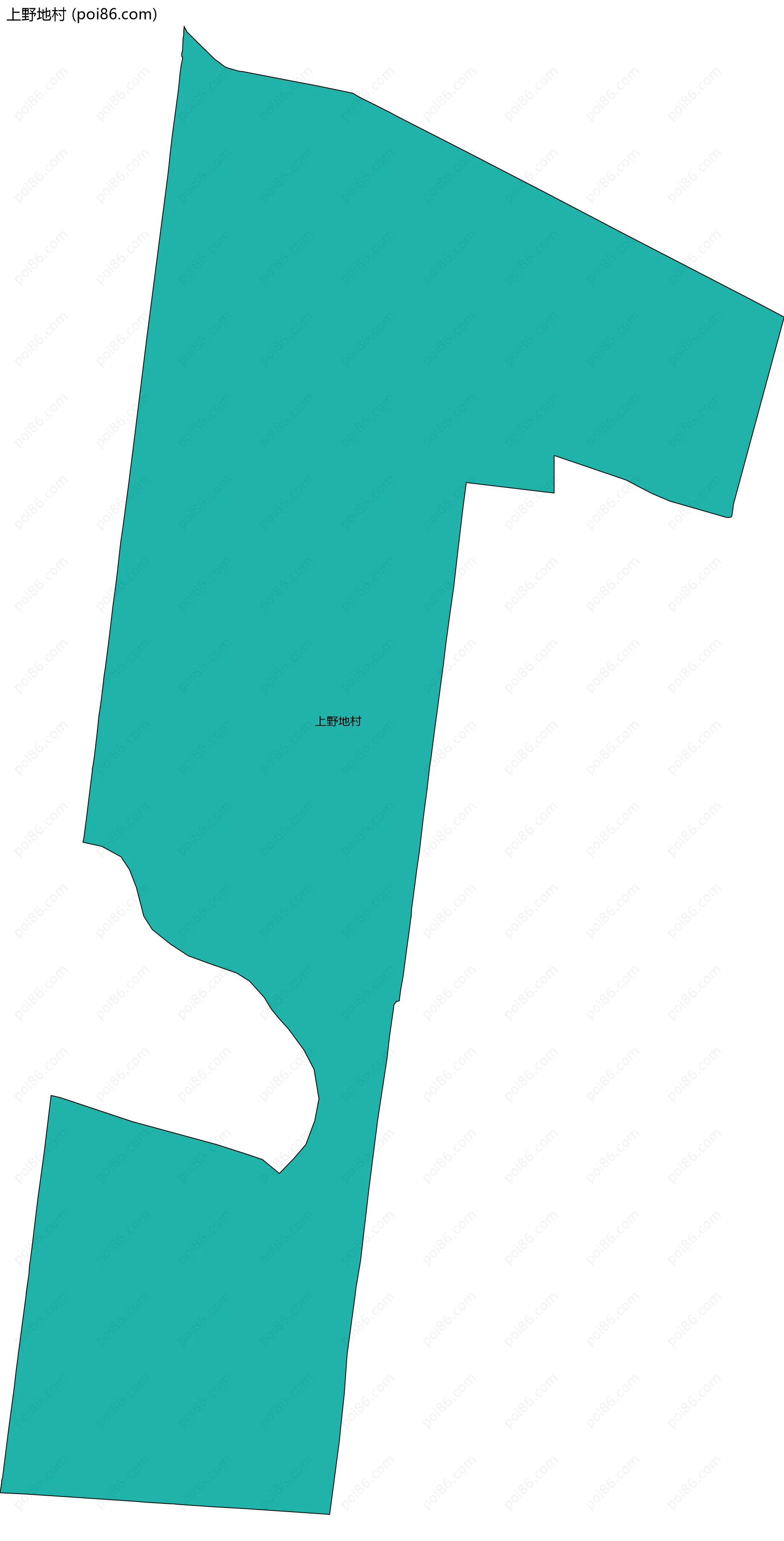 上野地村边界地图