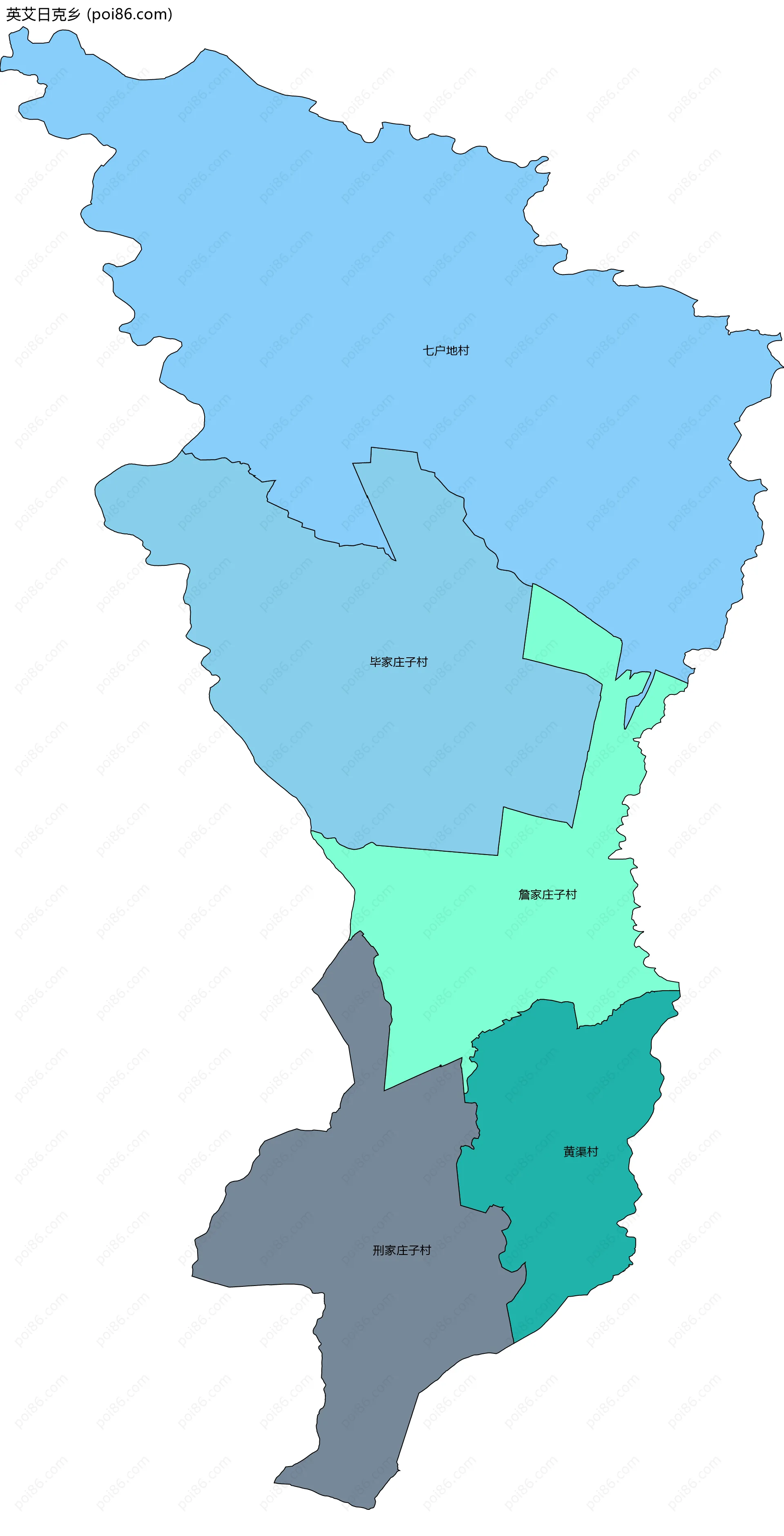 英艾日克乡边界地图(五级行政区划)