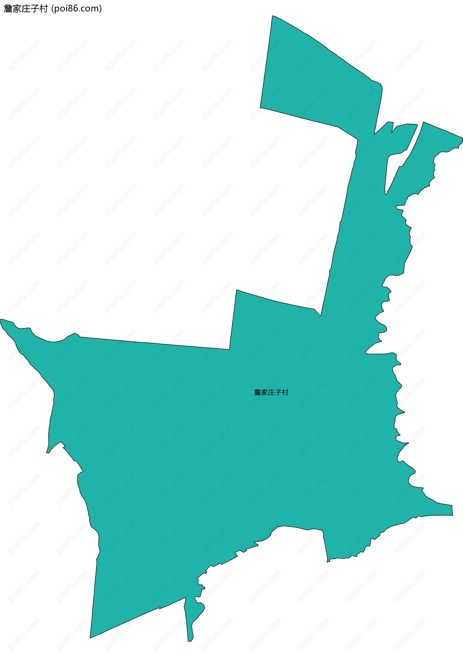 詹家庄子村边界地图