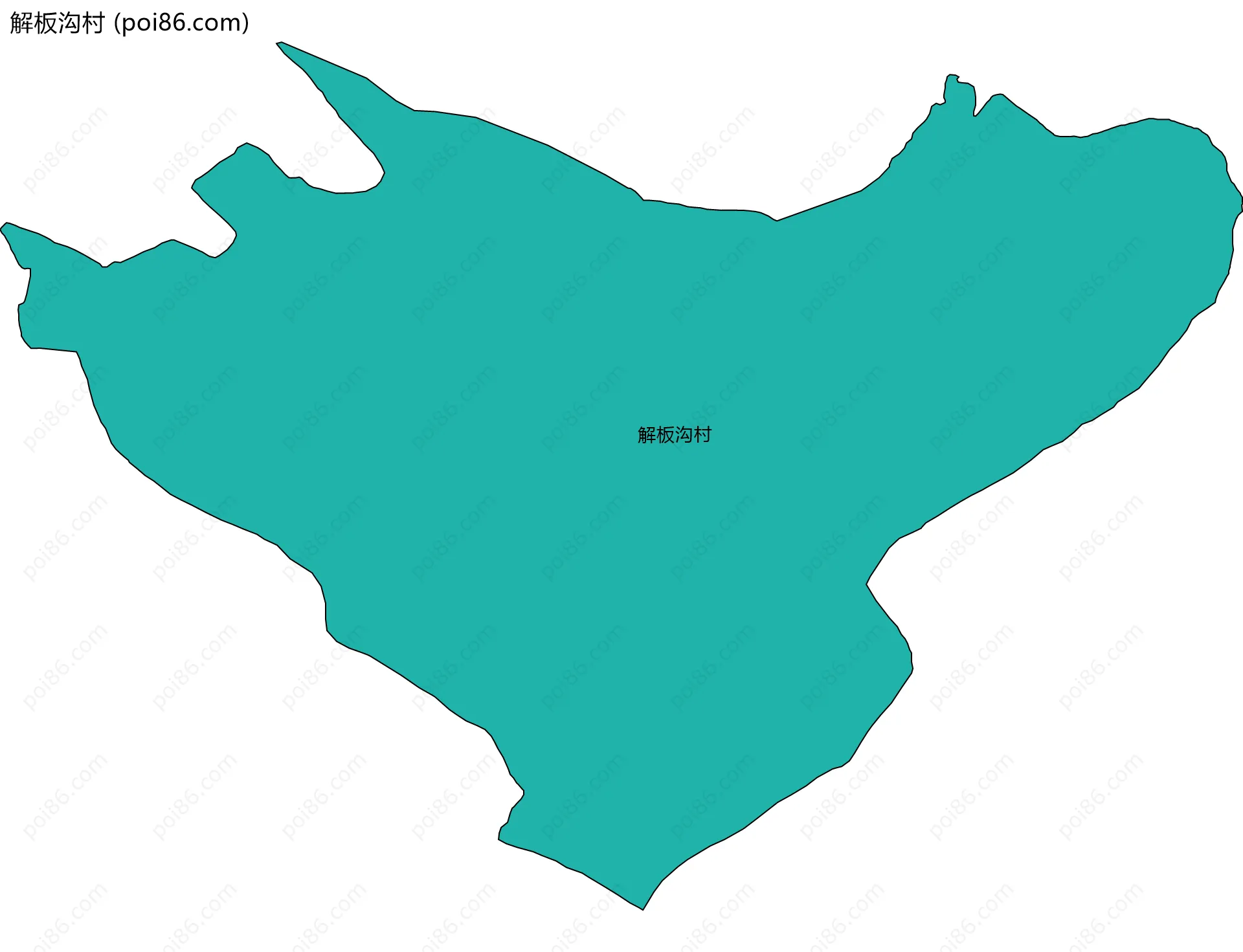 解板沟村边界地图