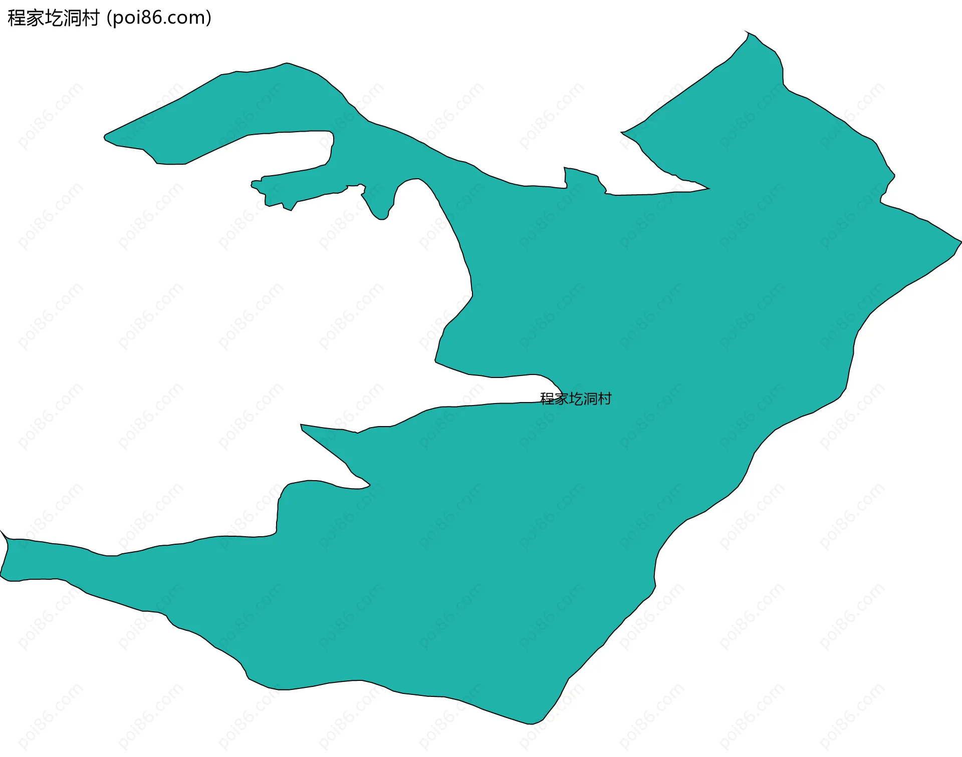 程家圪洞村边界地图