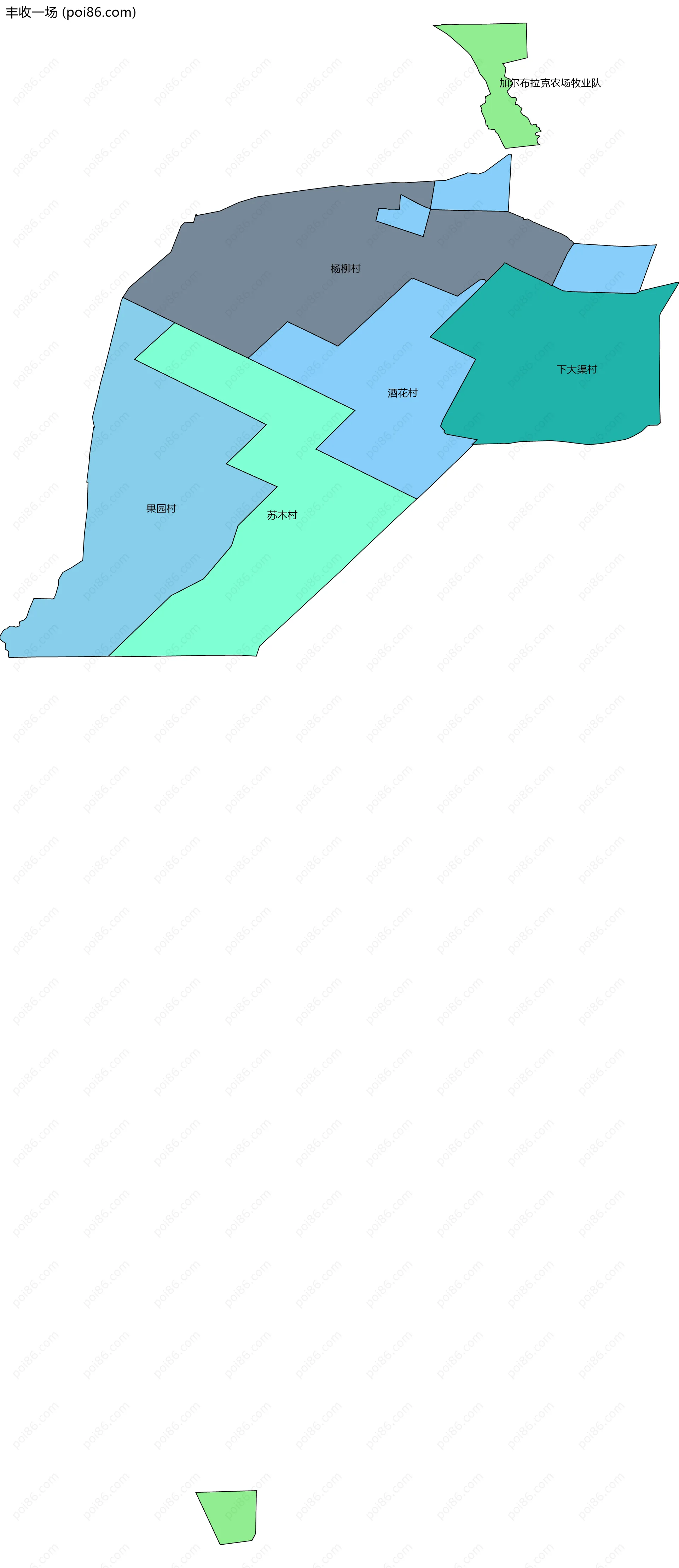 丰收一场边界地图(五级行政区划)
