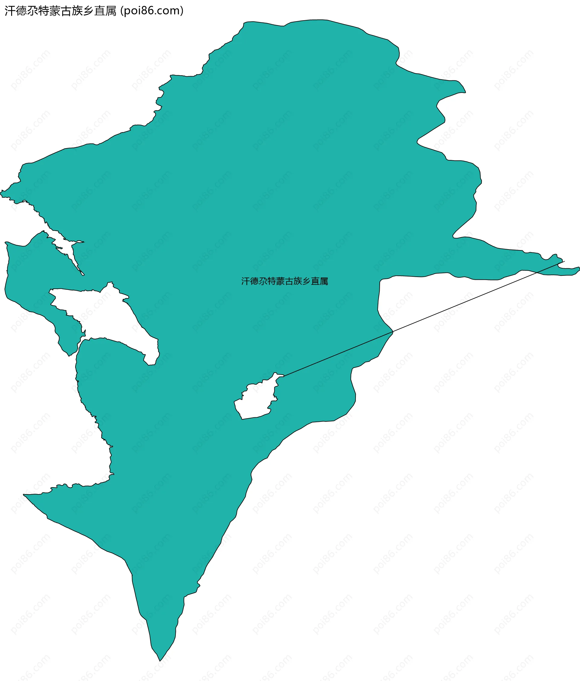 汗德尕特蒙古族乡直属边界地图