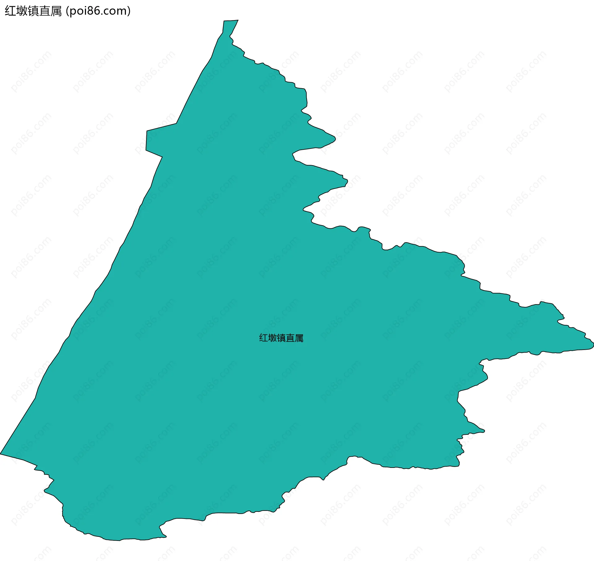 红墩镇直属边界地图