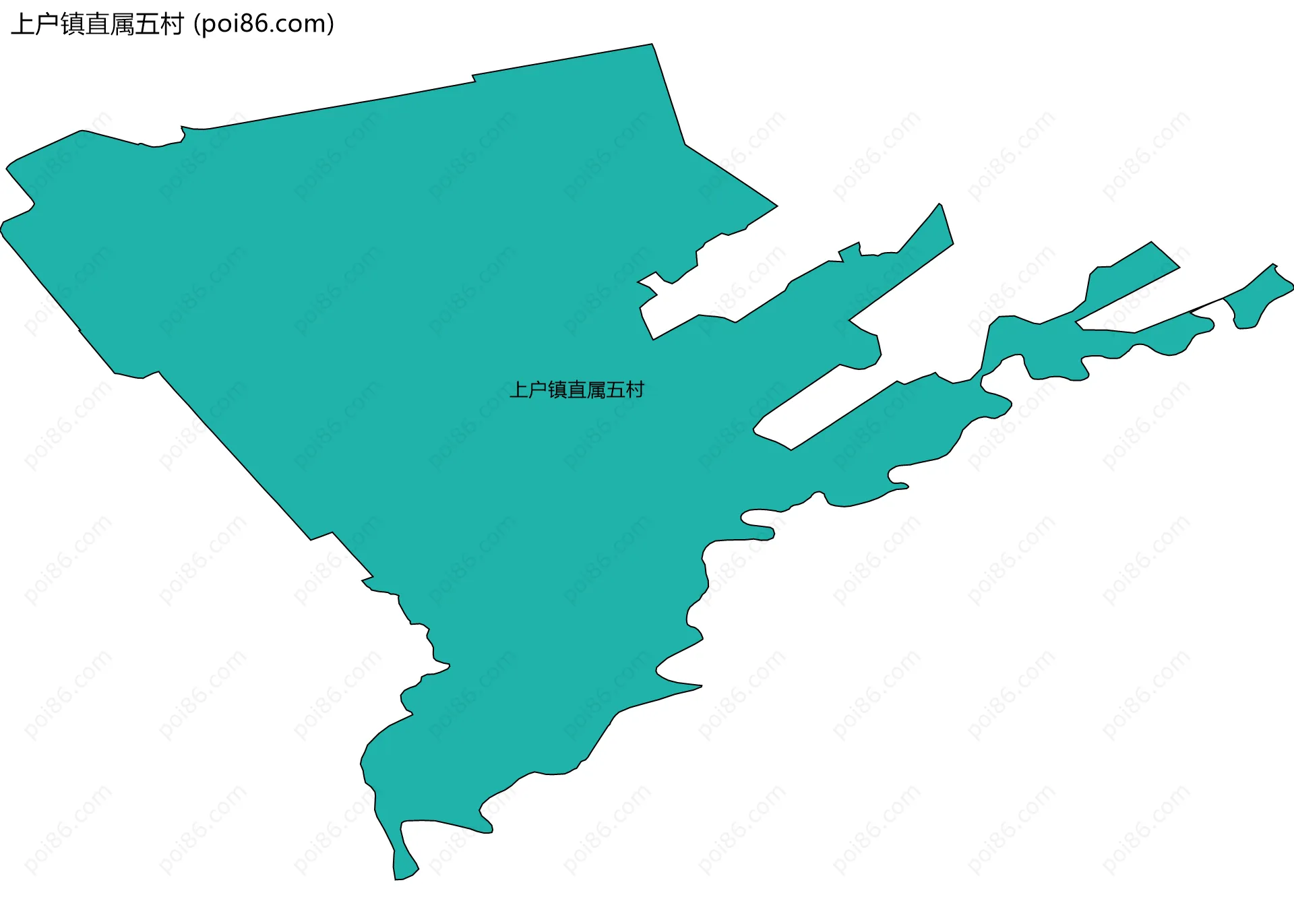 上户镇直属五村边界地图