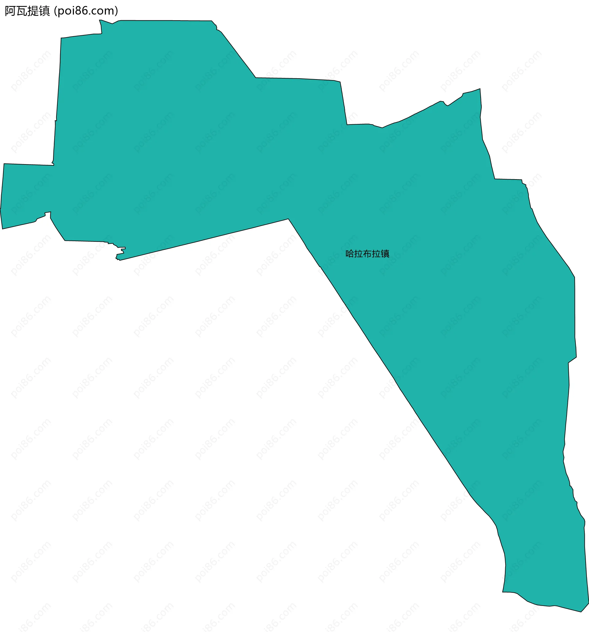 阿瓦提镇边界地图(五级行政区划)