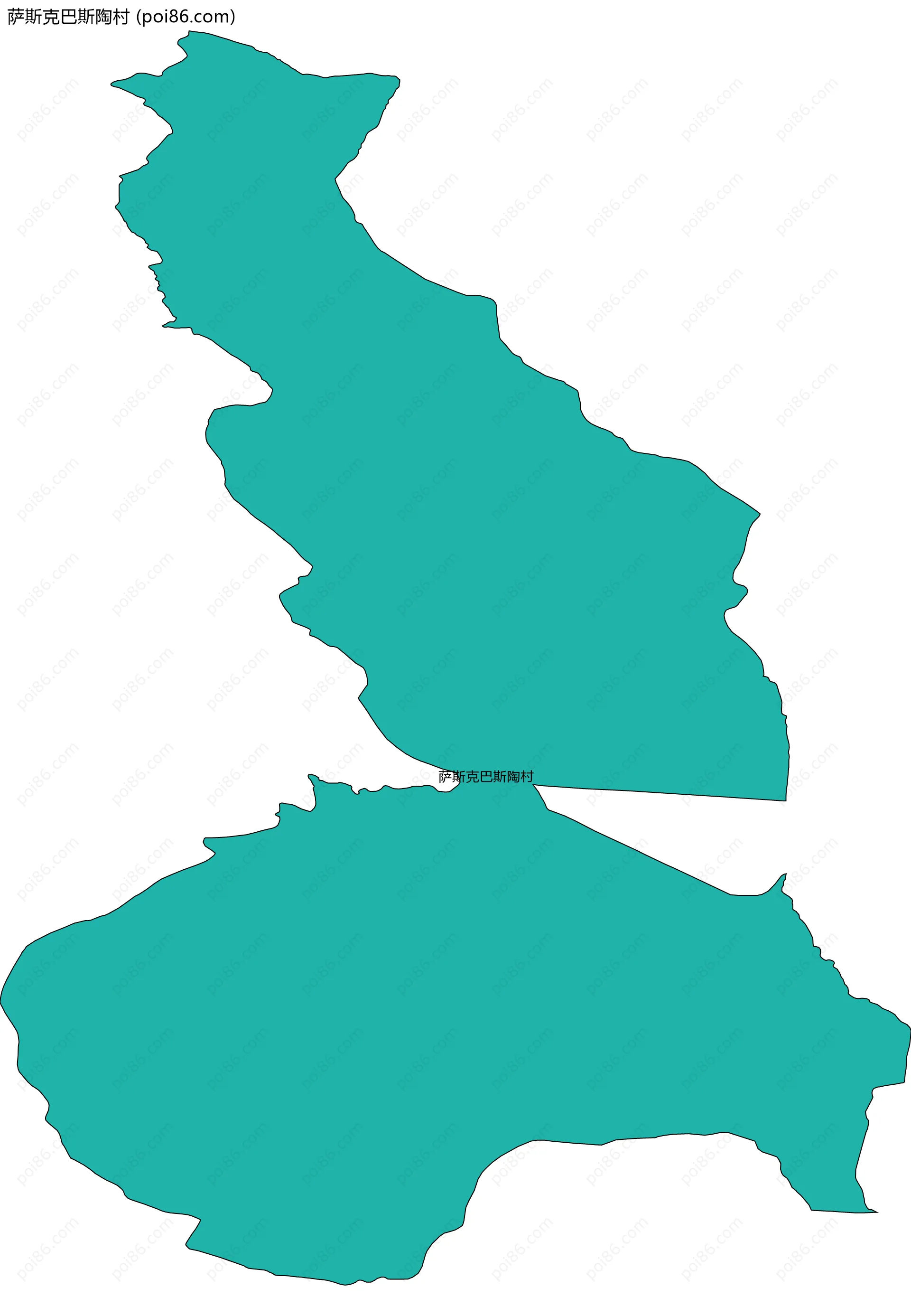 萨斯克巴斯陶村边界地图