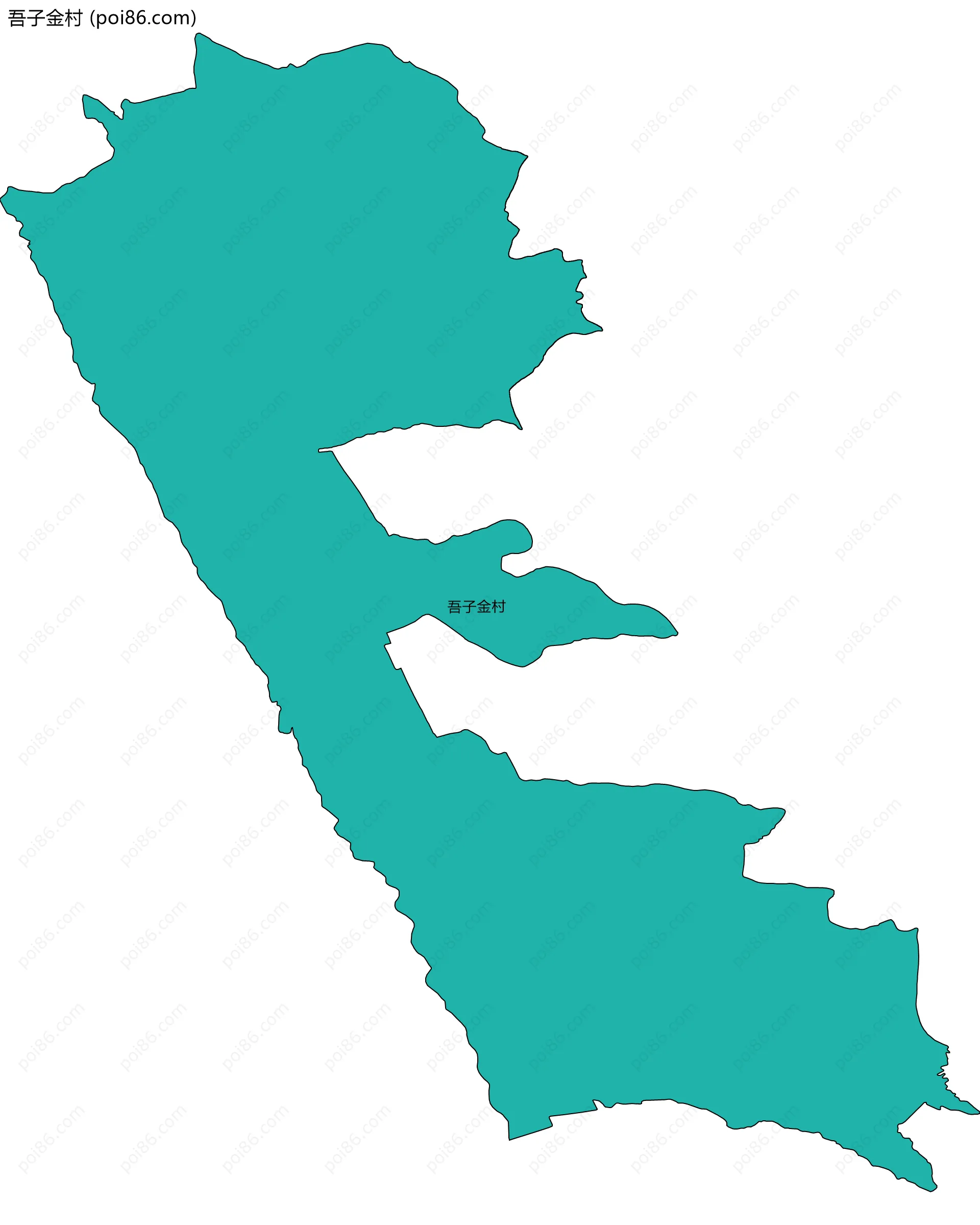 吾子金村边界地图