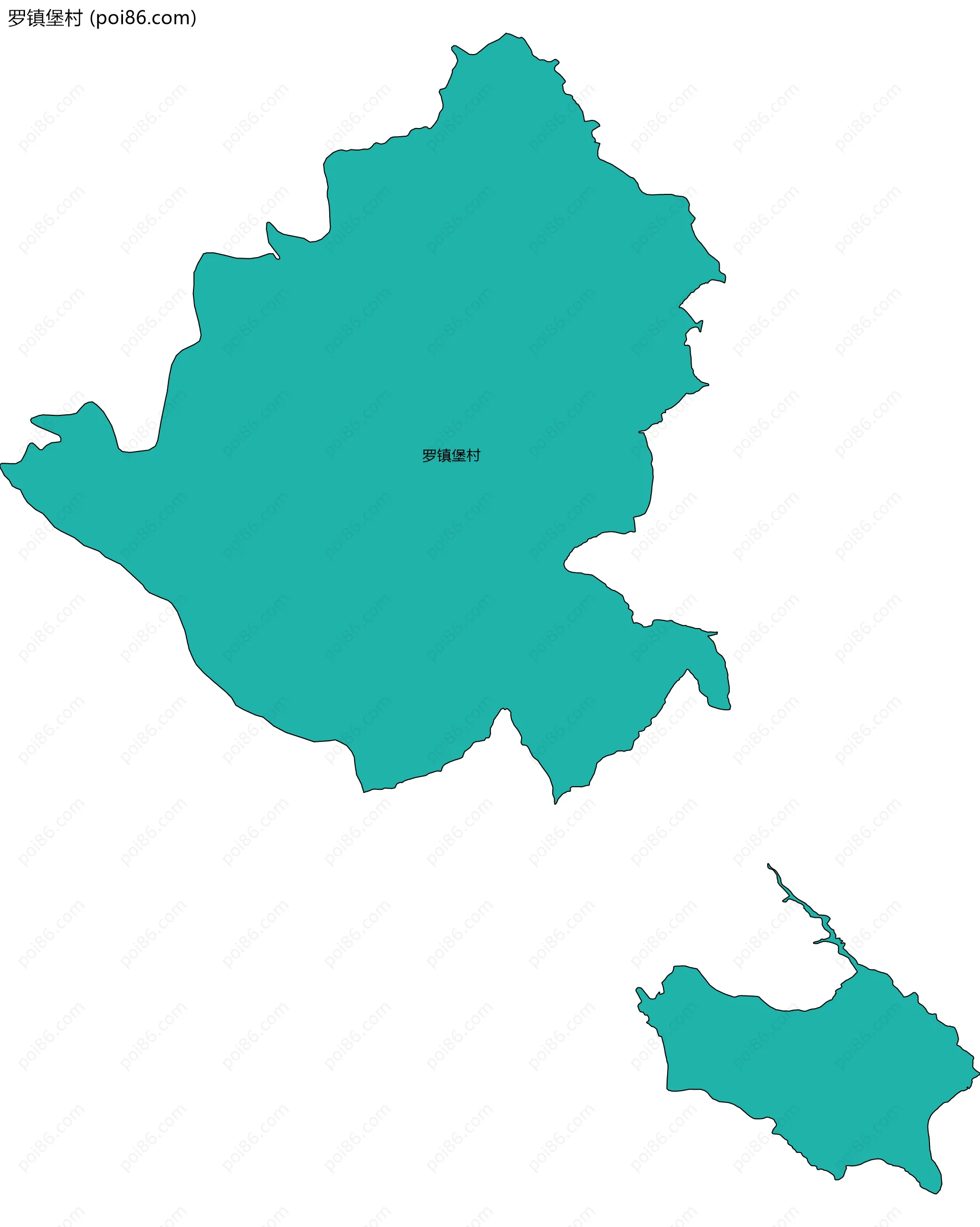 罗镇堡村边界地图