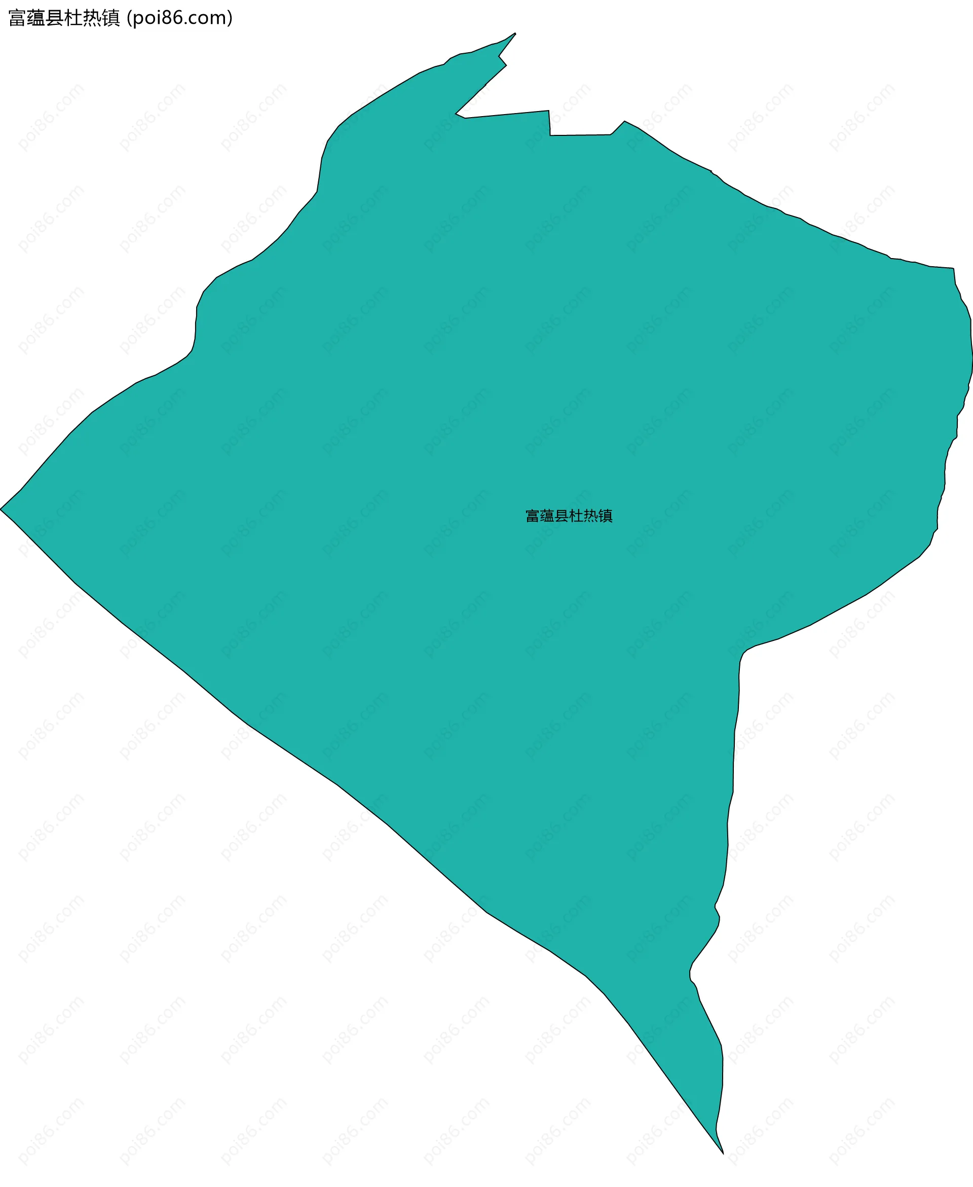 富蕴县杜热镇边界地图