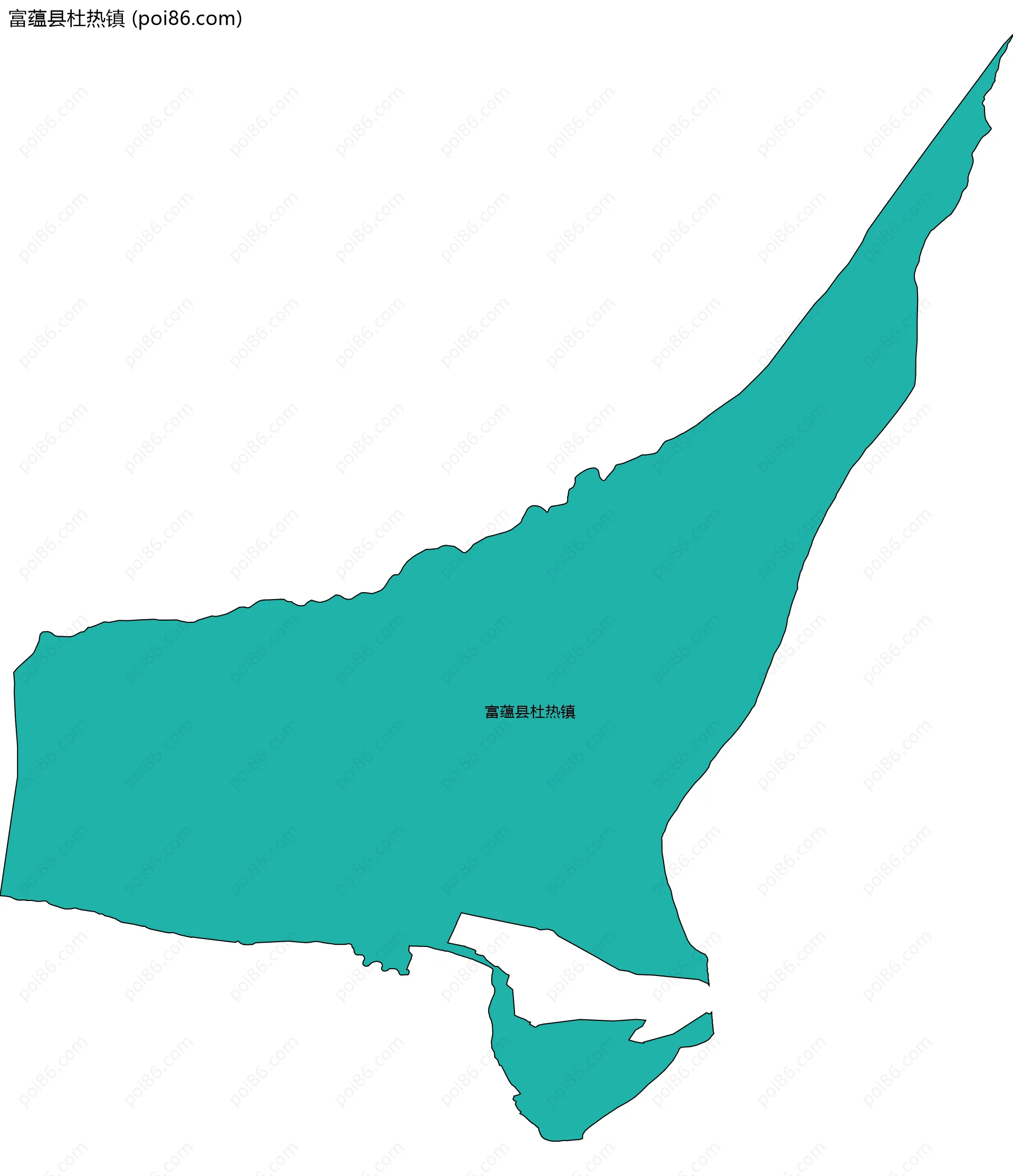 富蕴县杜热镇边界地图