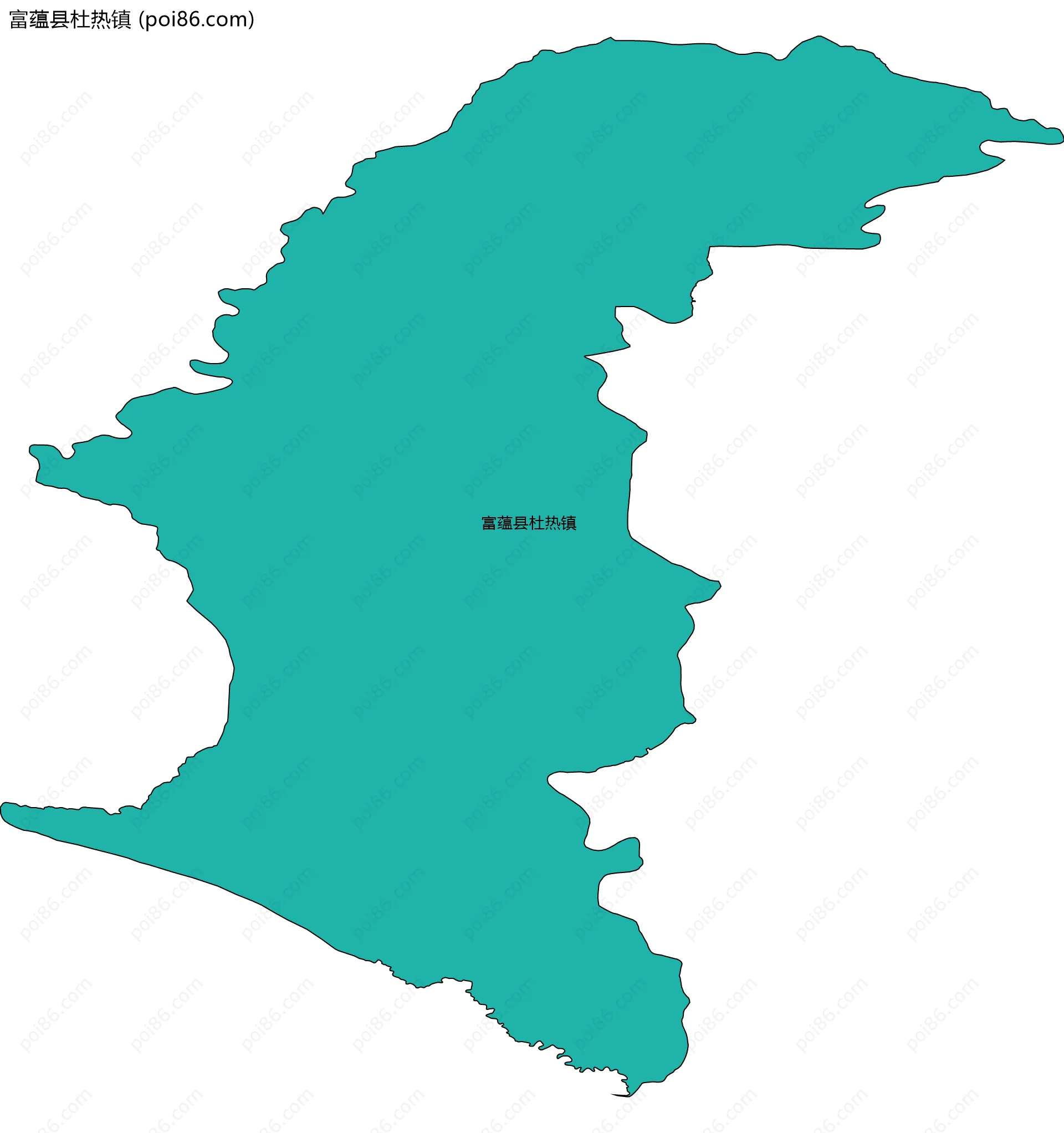 富蕴县杜热镇边界地图