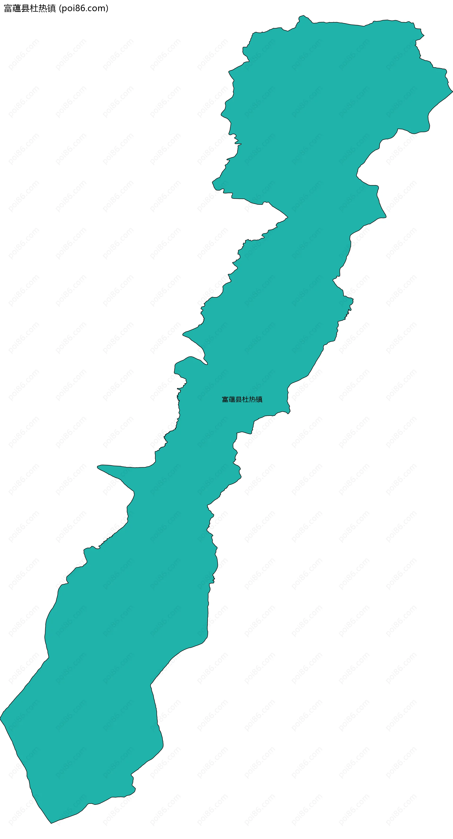 富蕴县杜热镇边界地图