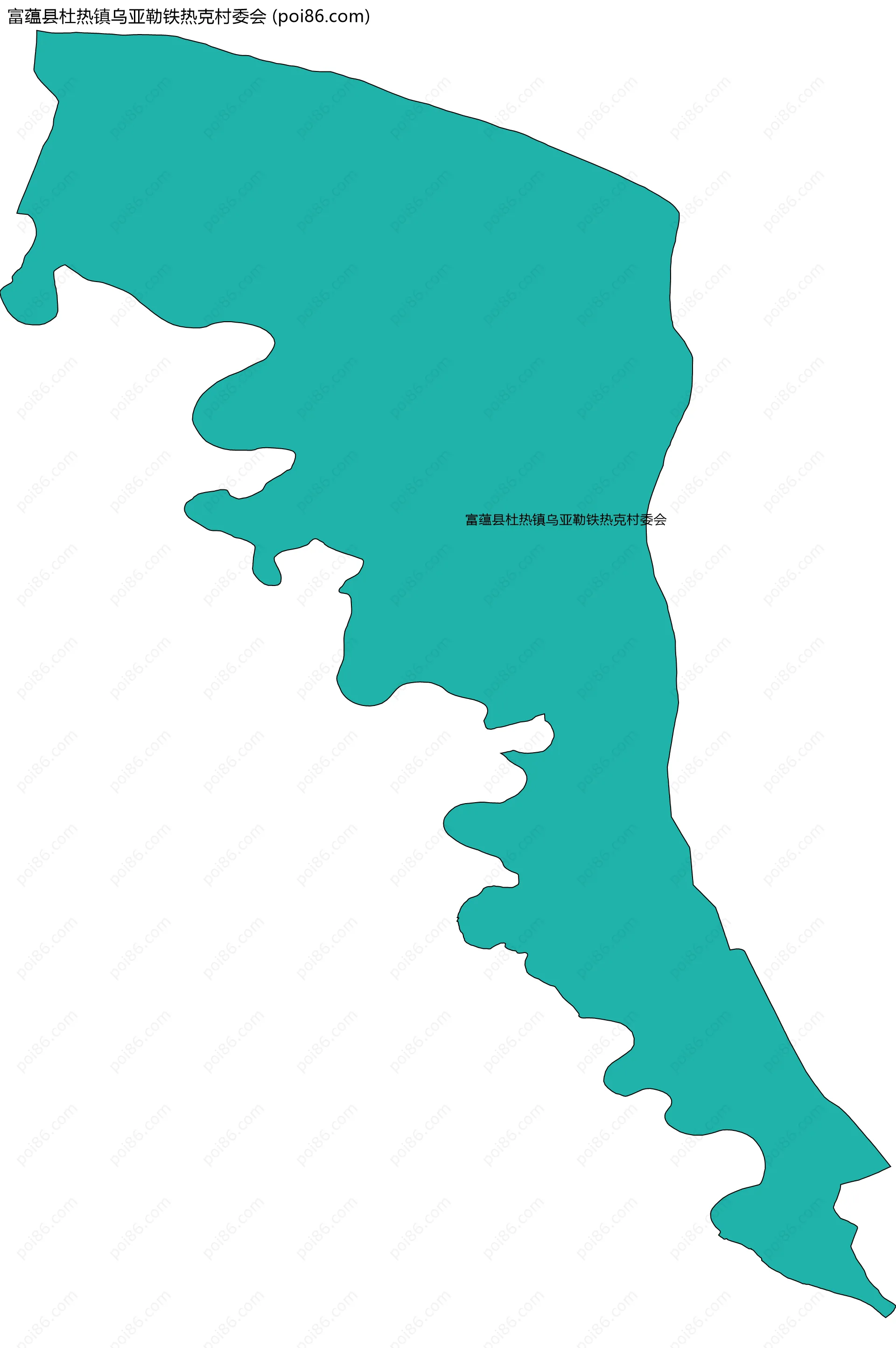 富蕴县杜热镇乌亚勒铁热克村委会边界地图