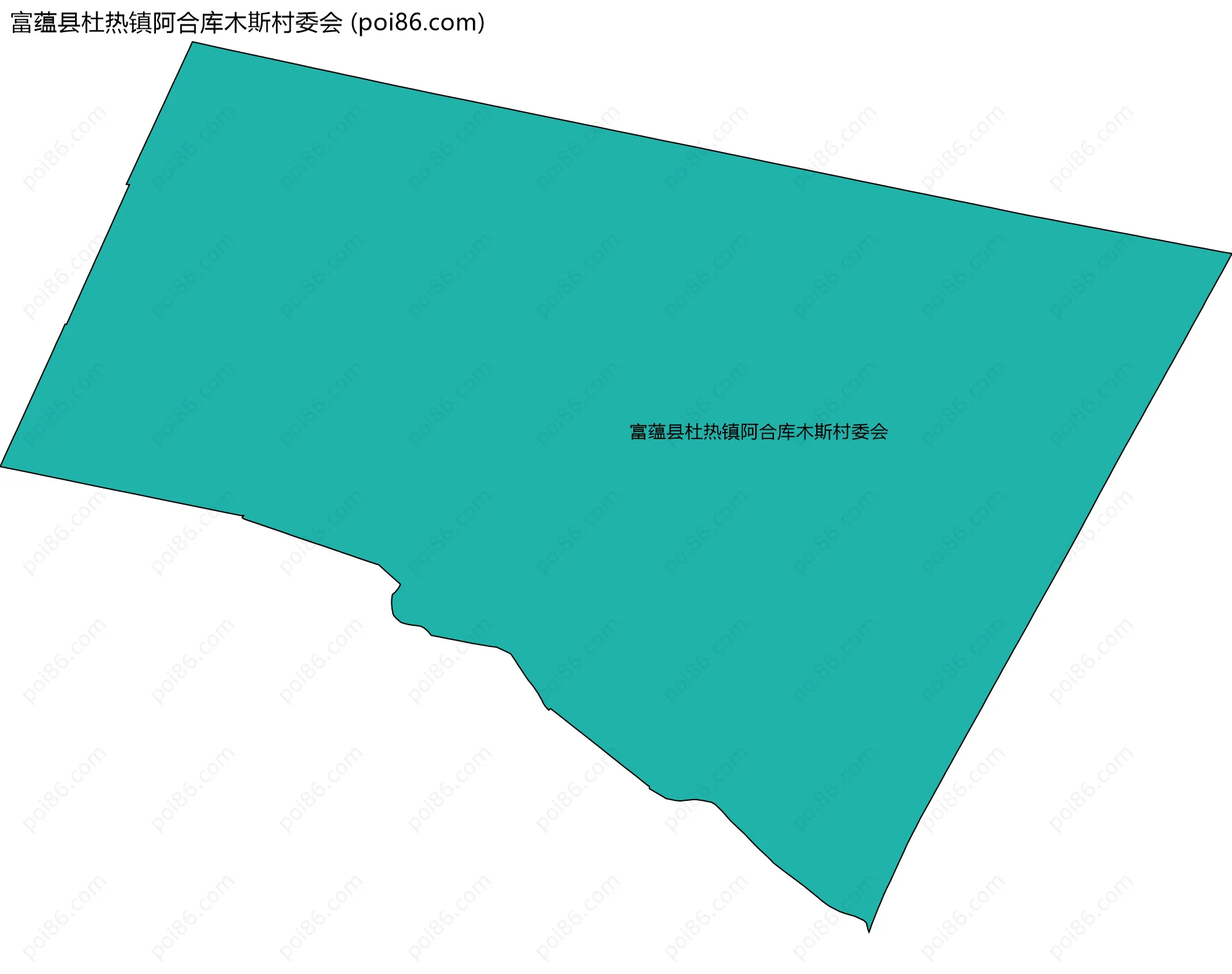 富蕴县杜热镇阿合库木斯村委会边界地图