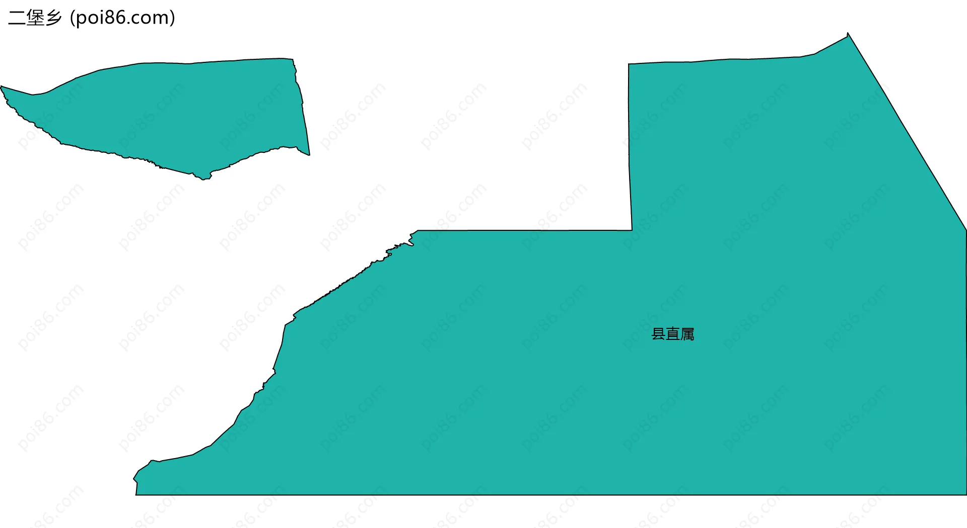 二堡乡边界地图(五级行政区划)