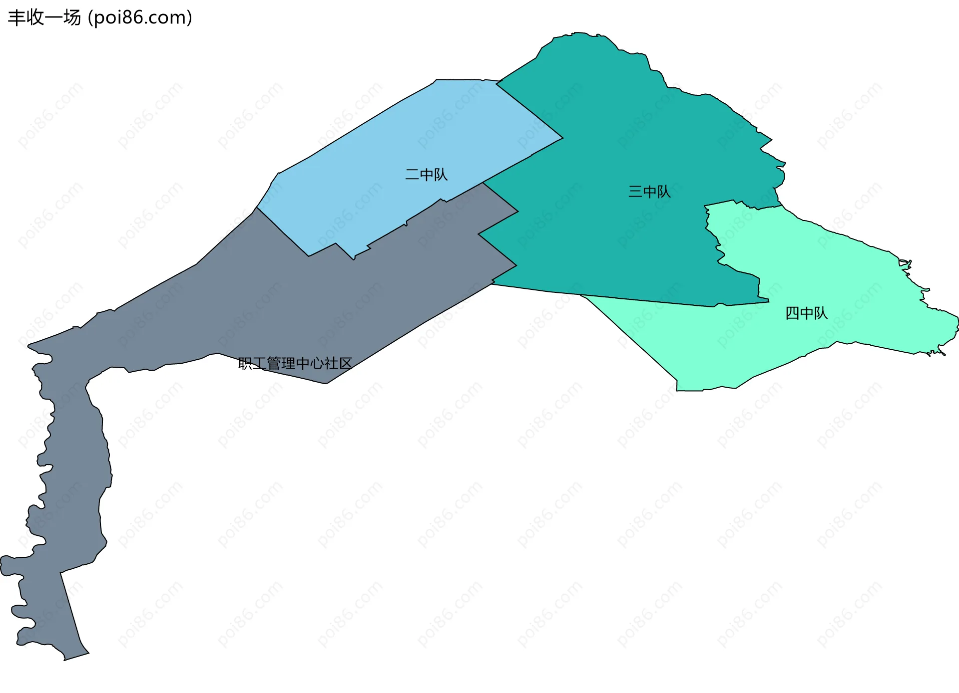 丰收一场边界地图(五级行政区划)