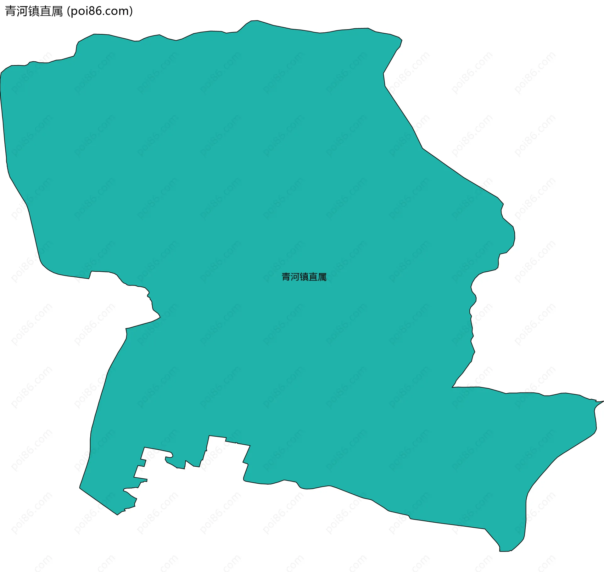 青河镇直属边界地图