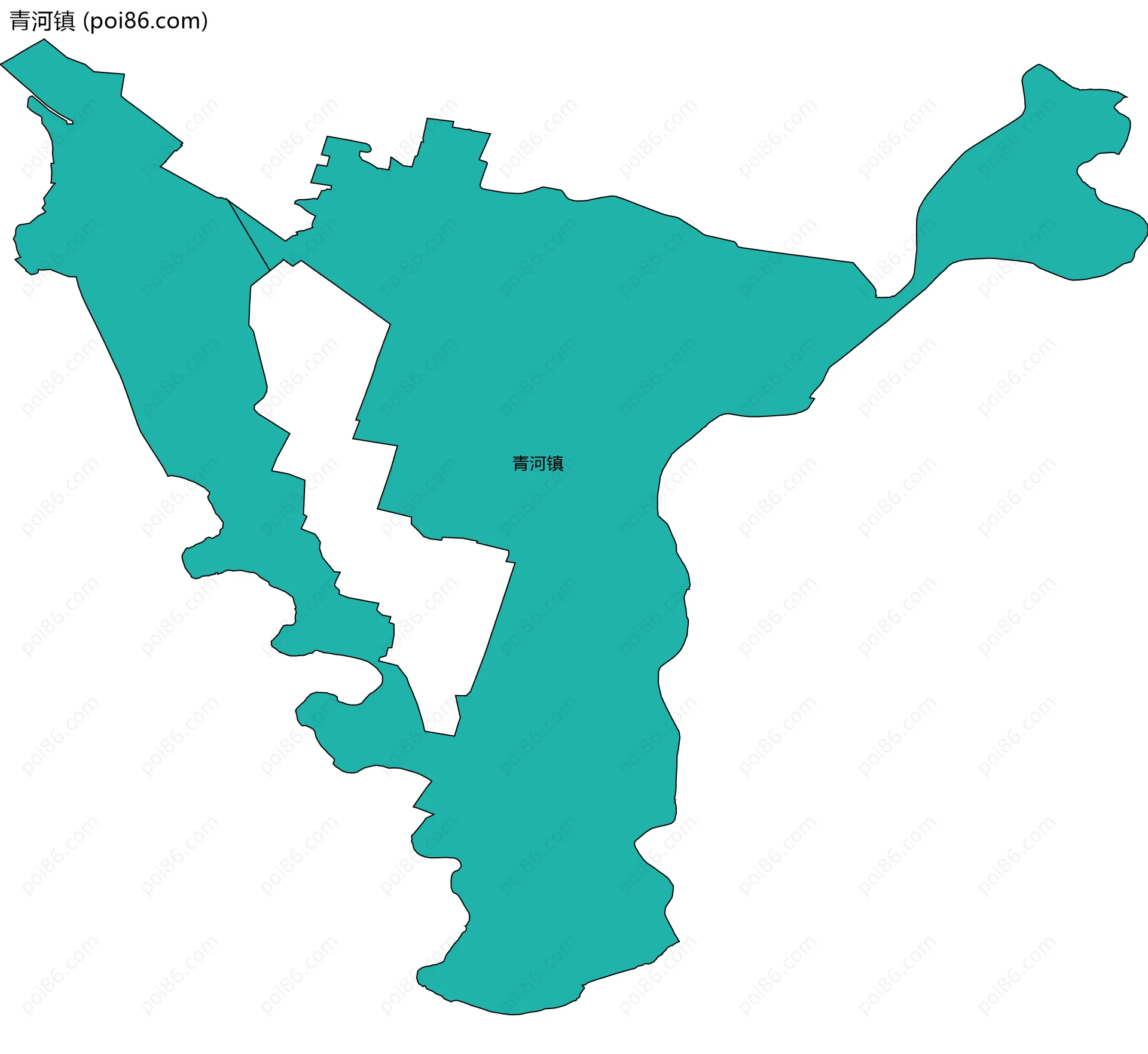 青河镇边界地图