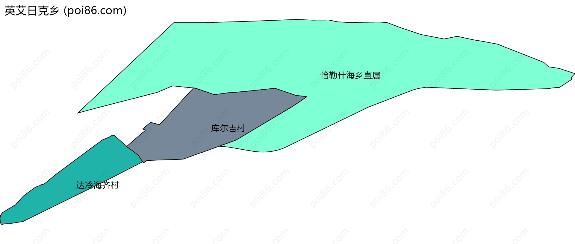 英艾日克乡边界地图(五级行政区划)
