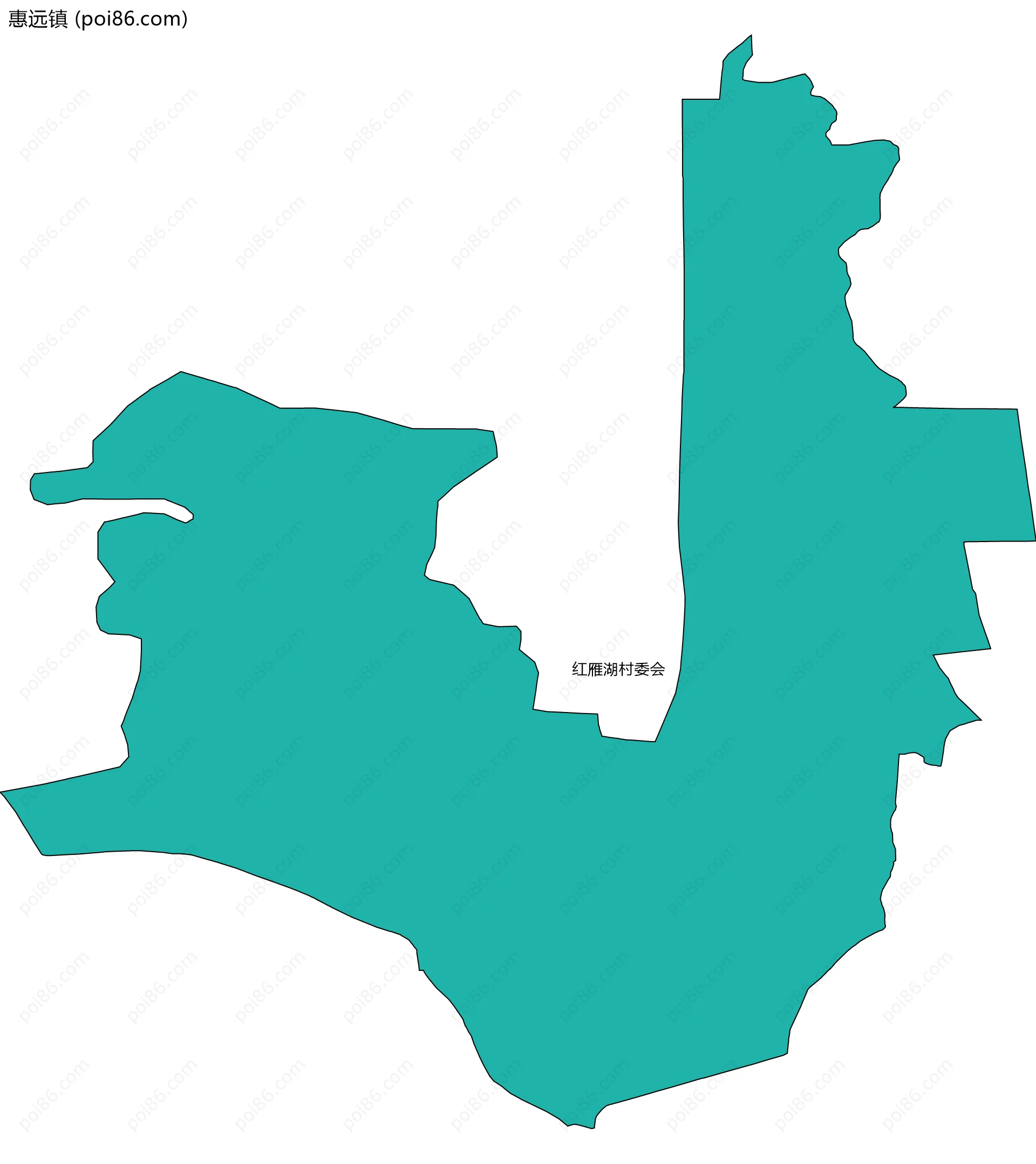 惠远镇边界地图(五级行政区划)
