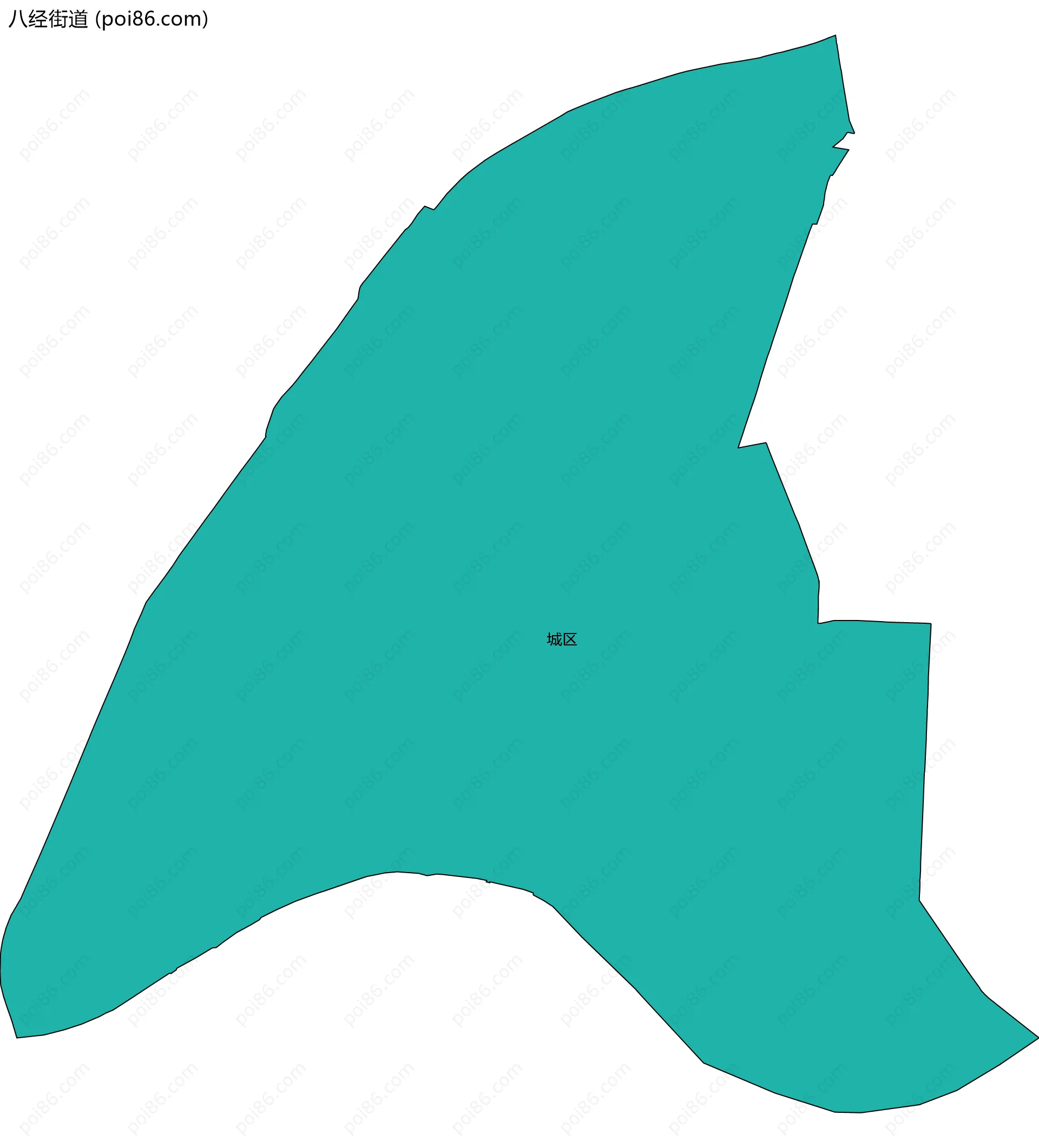 八经街道边界地图(五级行政区划)