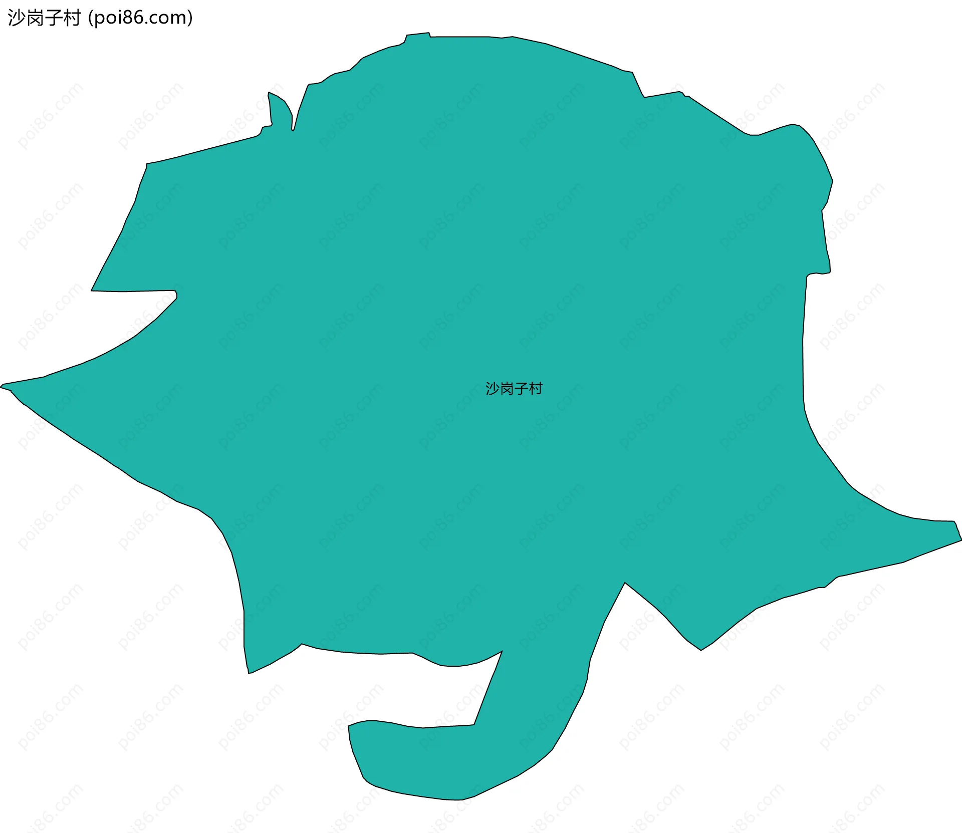 沙岗子村边界地图