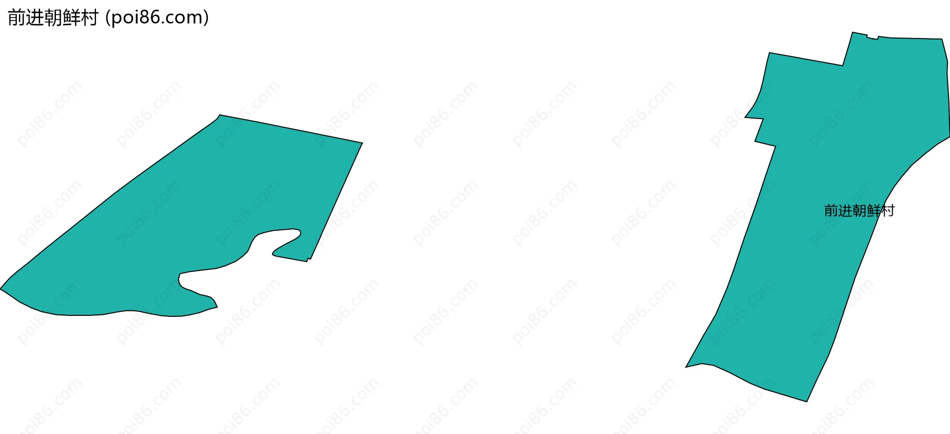前进朝鲜村边界地图