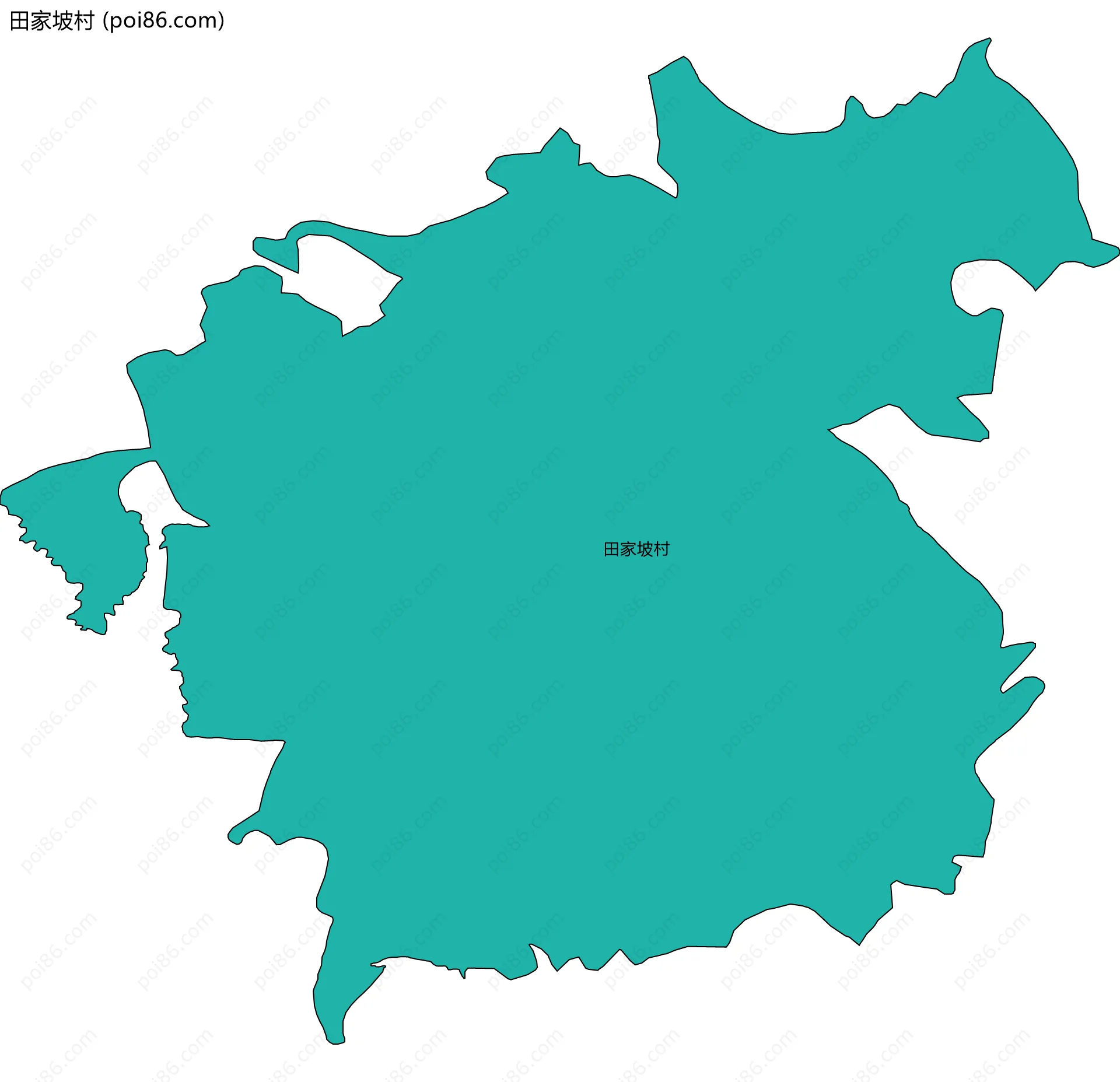 田家坡村边界地图
